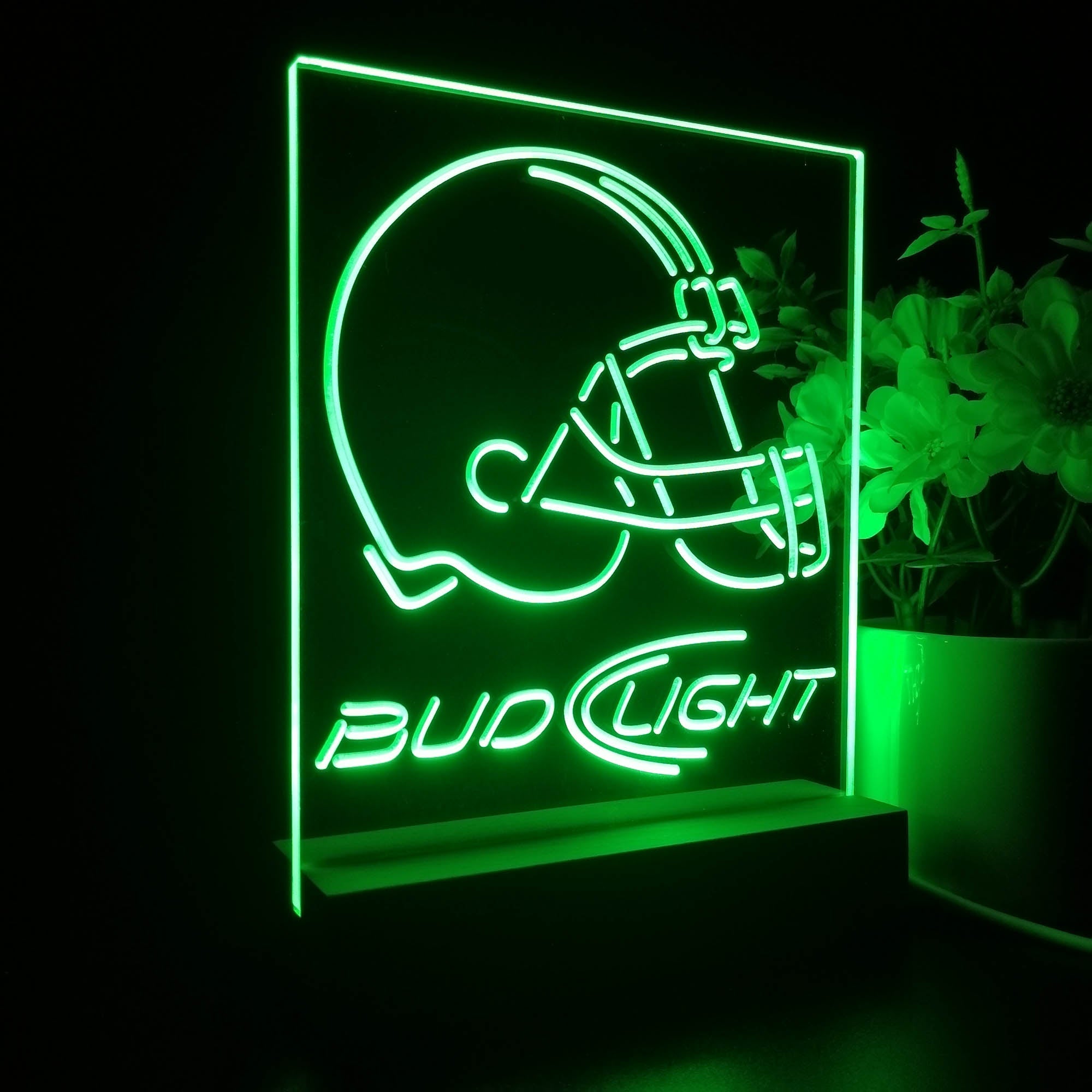 Bud Light Cleveland Browns 3D Illusion Night Light Desk Lamp