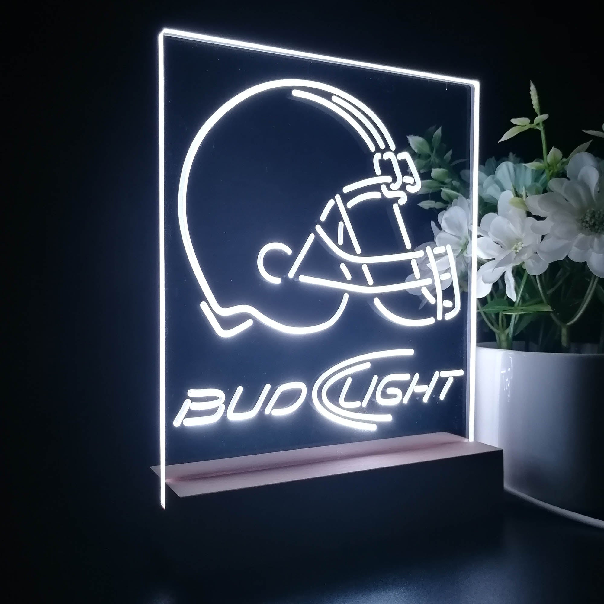 Bud Light Cleveland Browns 3D Illusion Night Light Desk Lamp