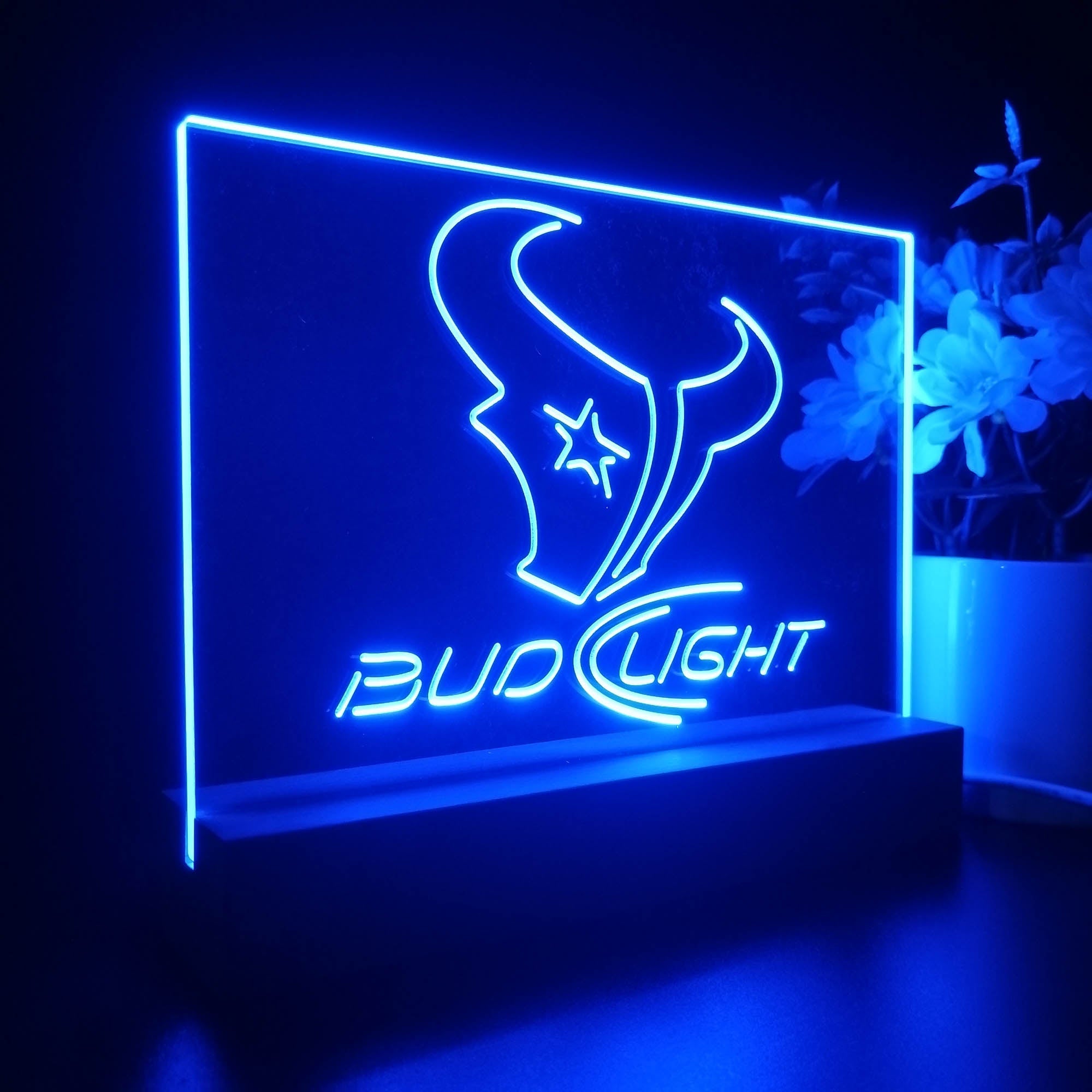 Bud Light Houston Texans Night Light Pub Bar Lamp