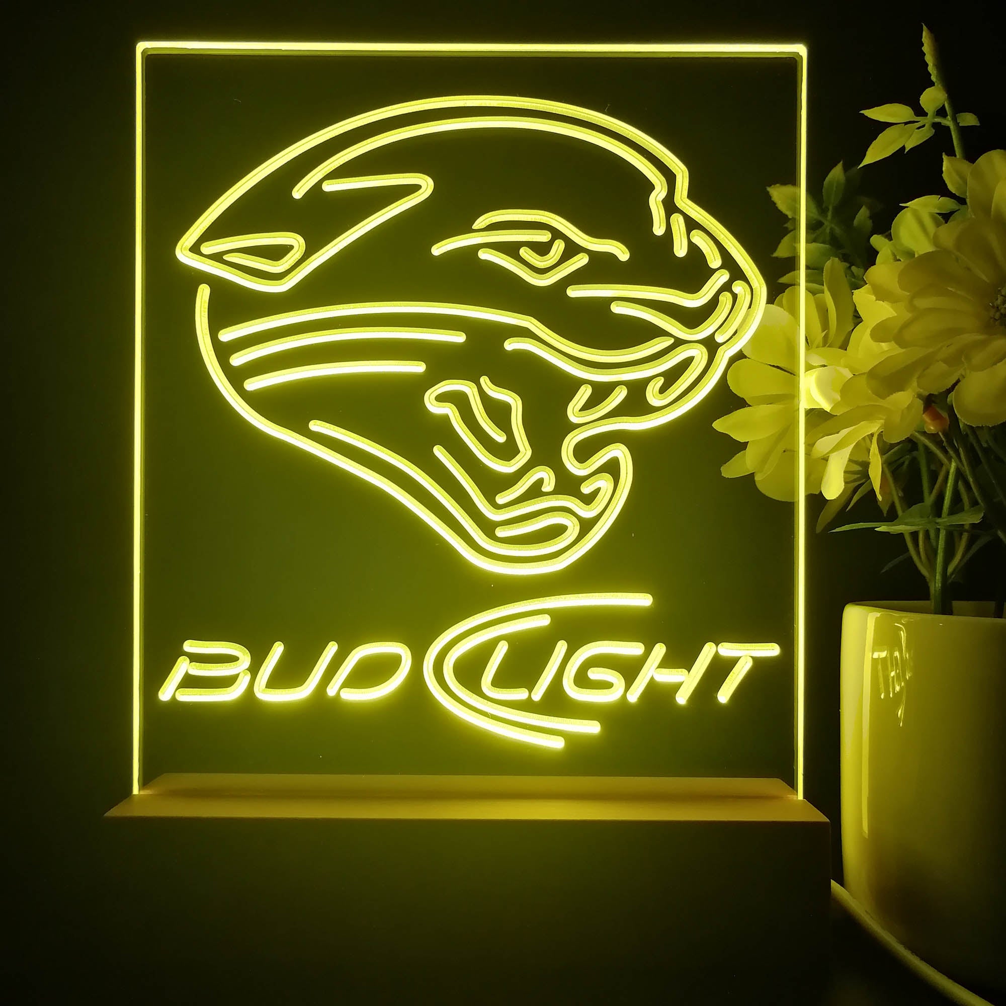 Bud Light Jacksonville Jaguars 3D Illusion Night Light Desk Lamp