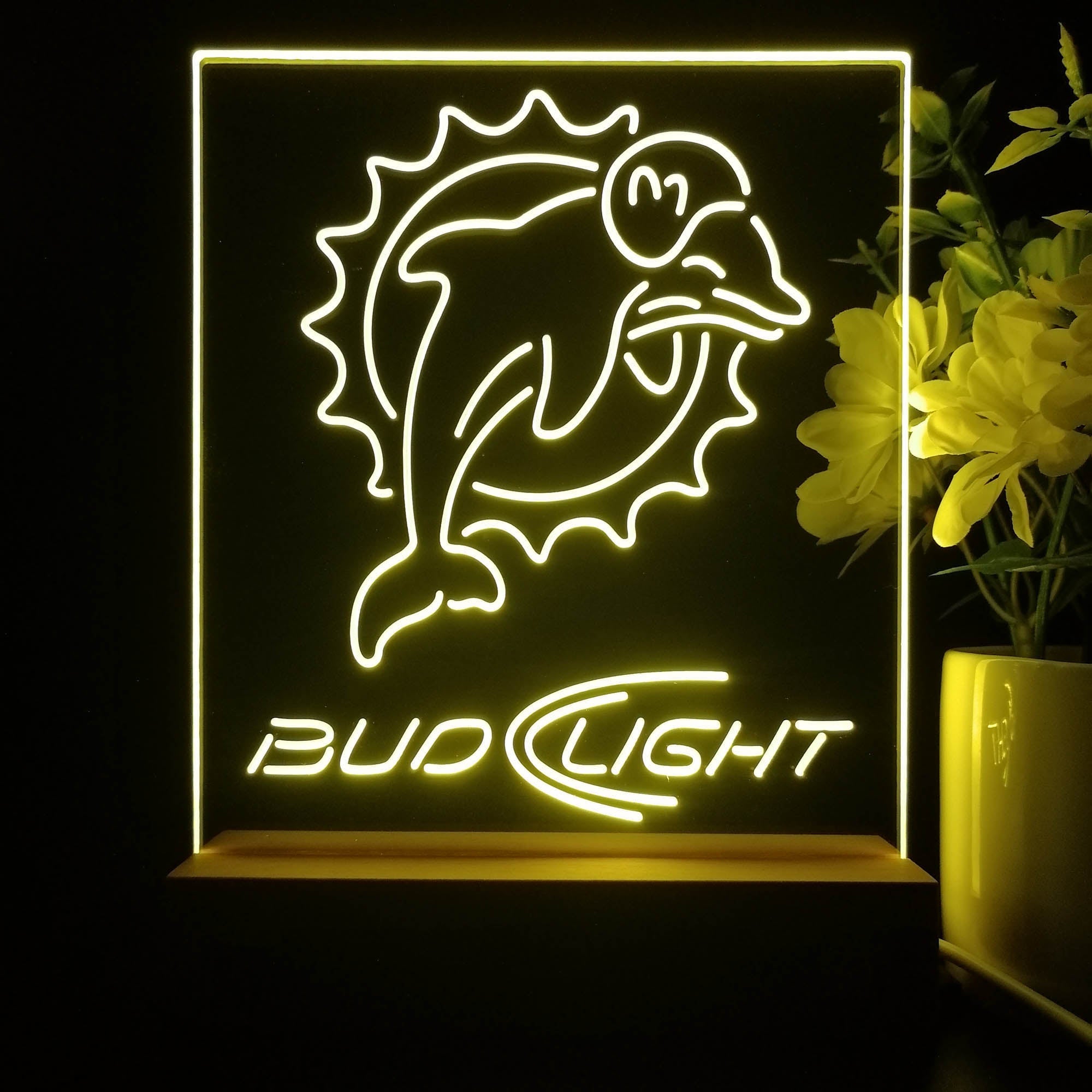 Miami Dolphins Night Light Neon Pub Bar Lamp