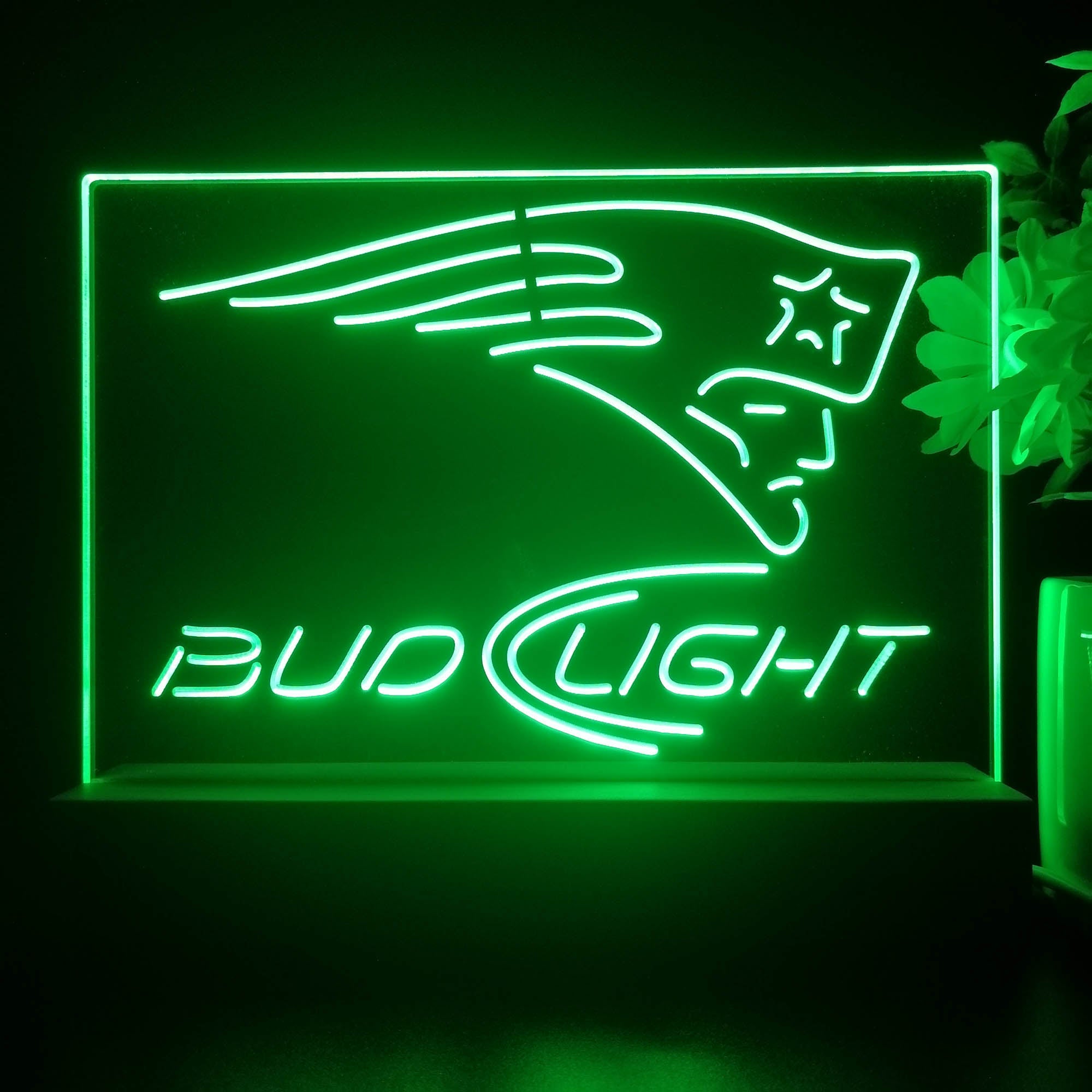 Bud Light New England Patriots Night Light Pub Bar Lamp