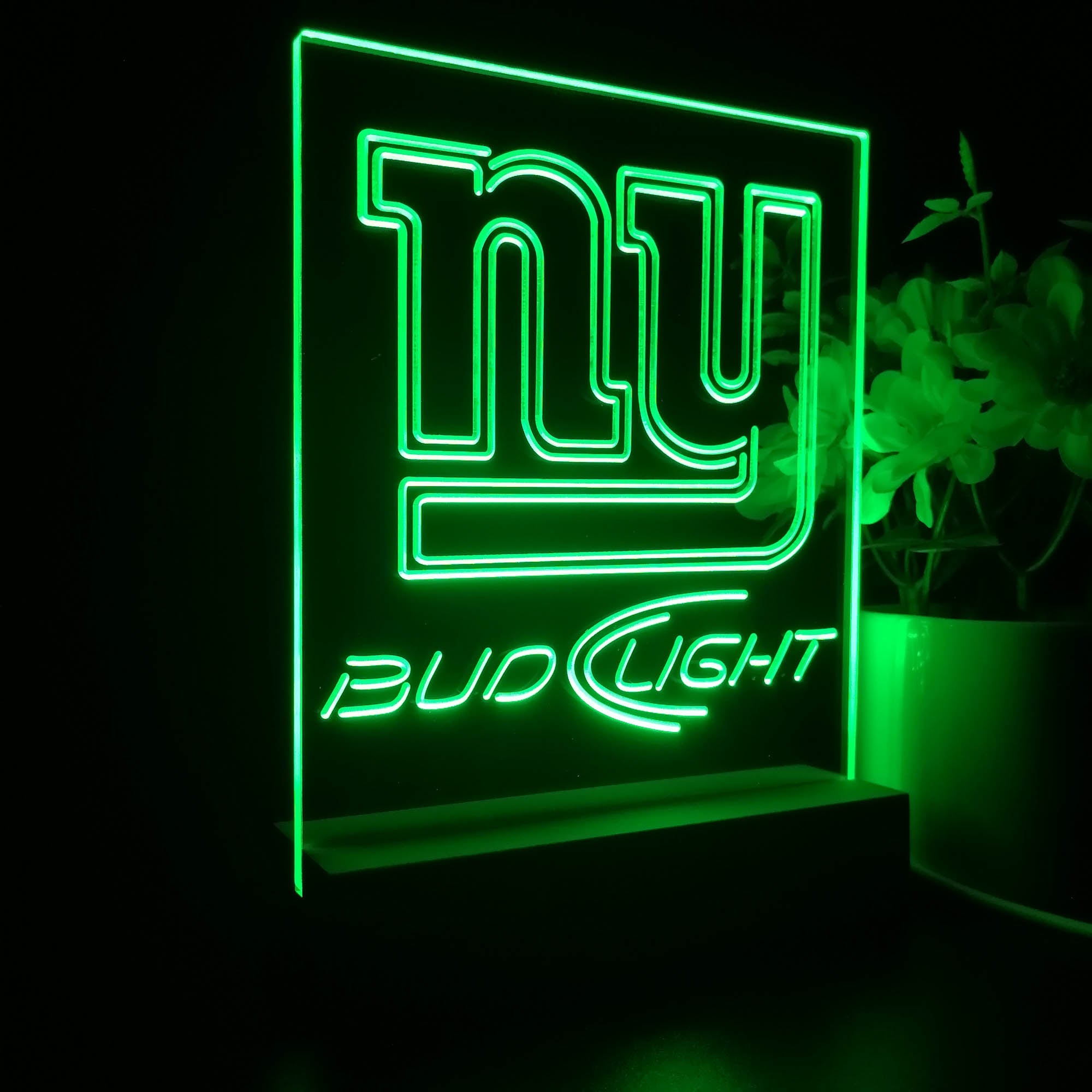 Bud Light New York Giants 3D Illusion Night Light Desk Lamp