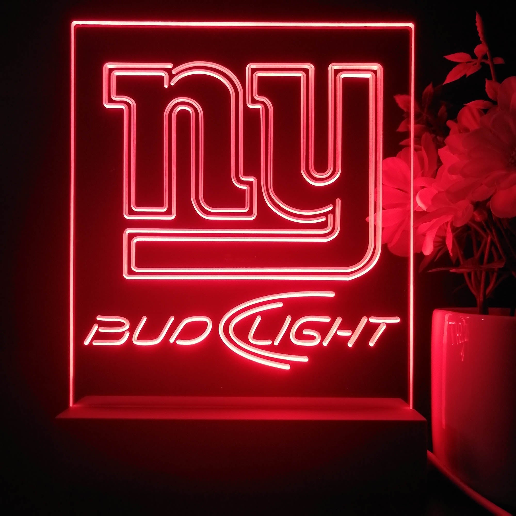 Bud Light New York Giants 3D Illusion Night Light Desk Lamp