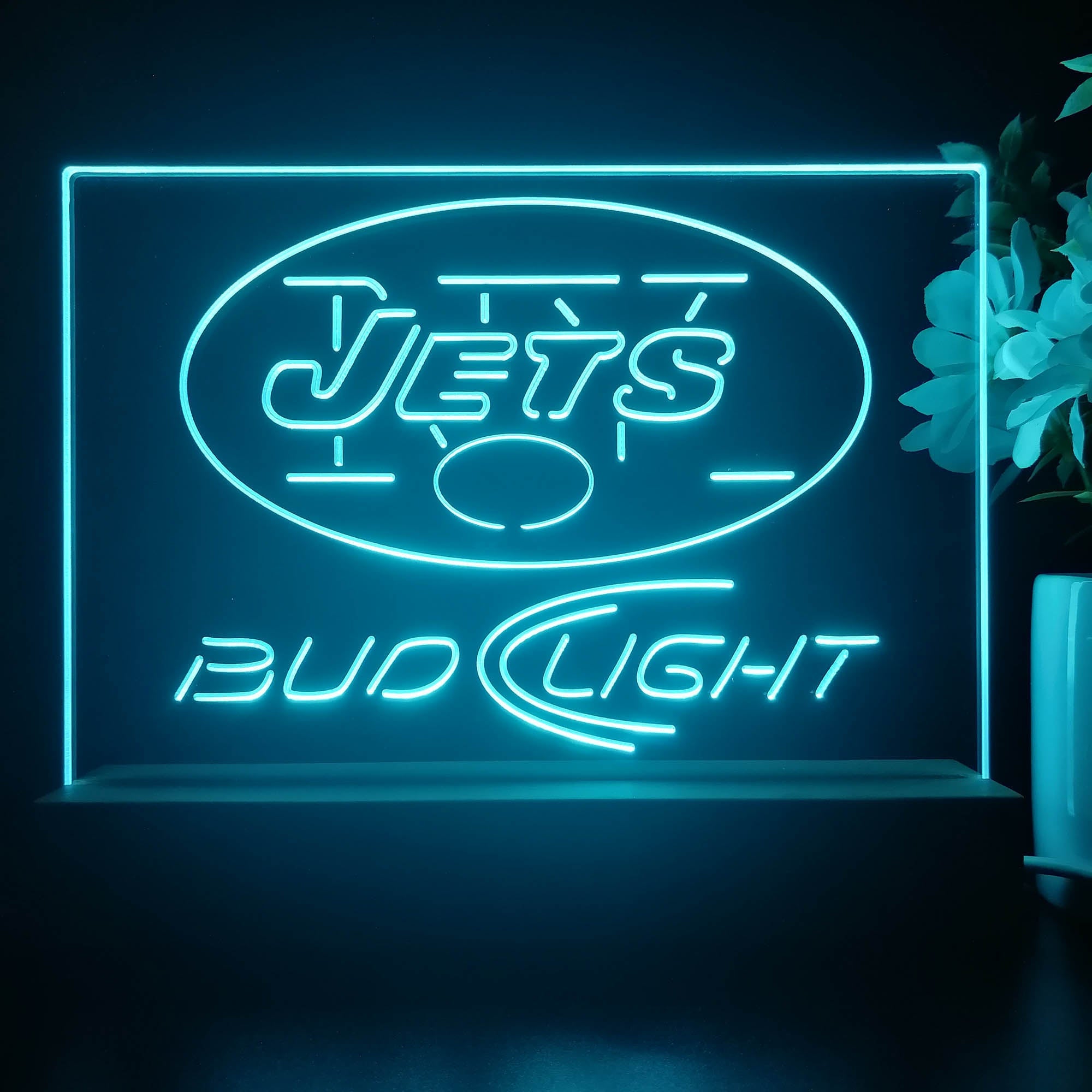 Bud Light New York Jets Night Light Pub Bar Lamp