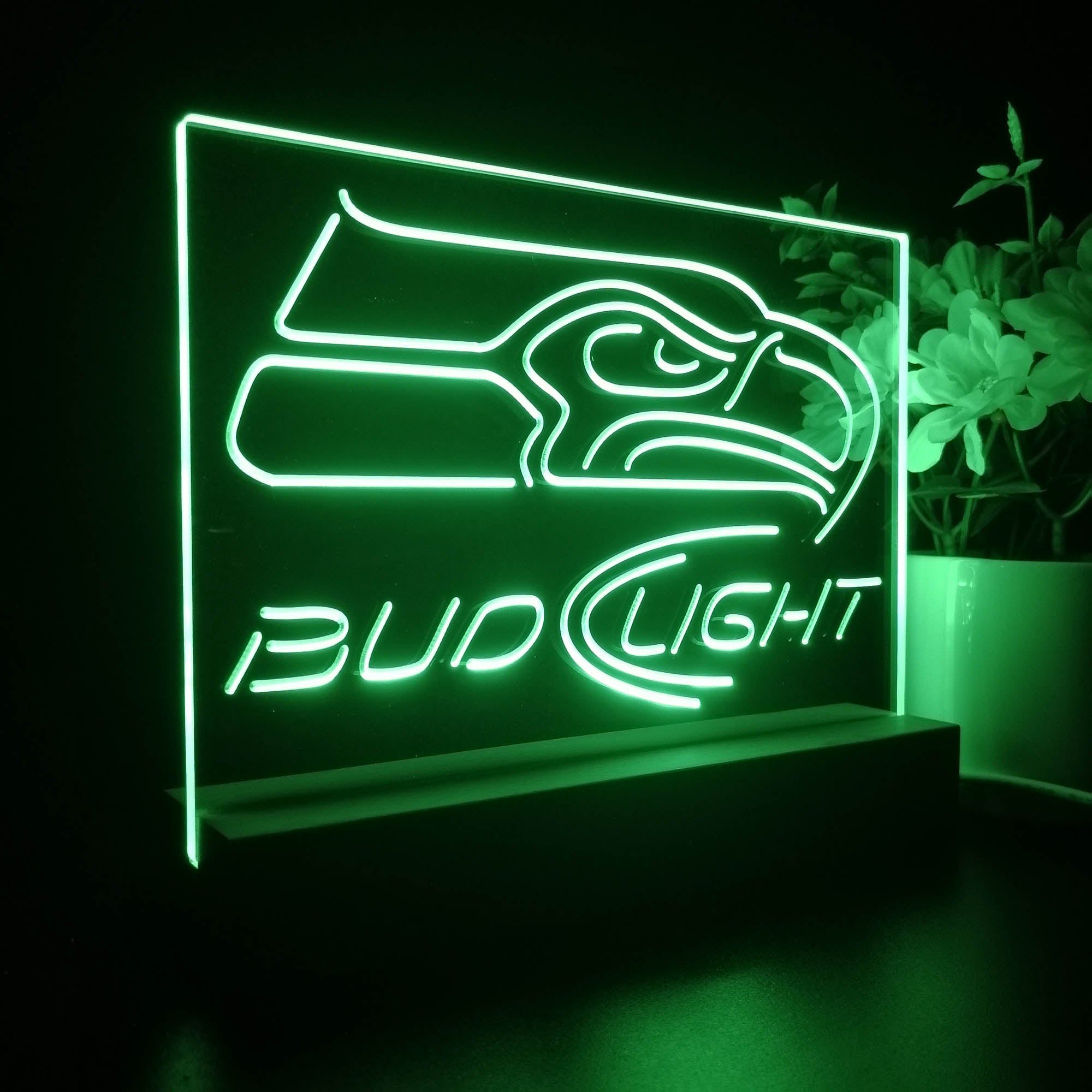 Bud Light Seattle Seahawks Night Light Pub Bar Lamp