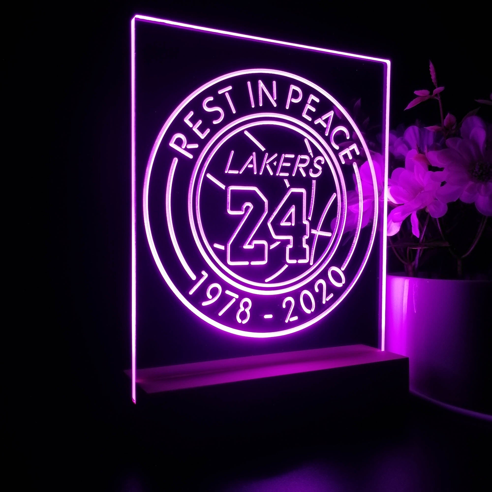 Lakers 24 Kobe Souvenir 3D Illusion Night Light Desk Lamp