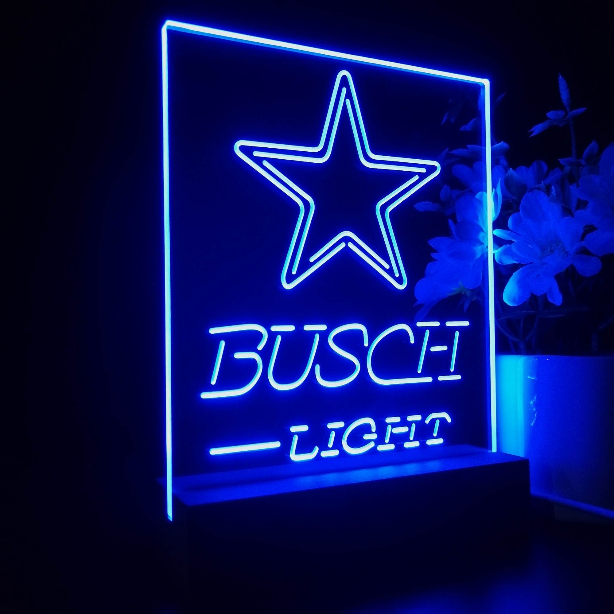 Dallas Cowboys Busch Light Neon Sign Pub Bar Lamp