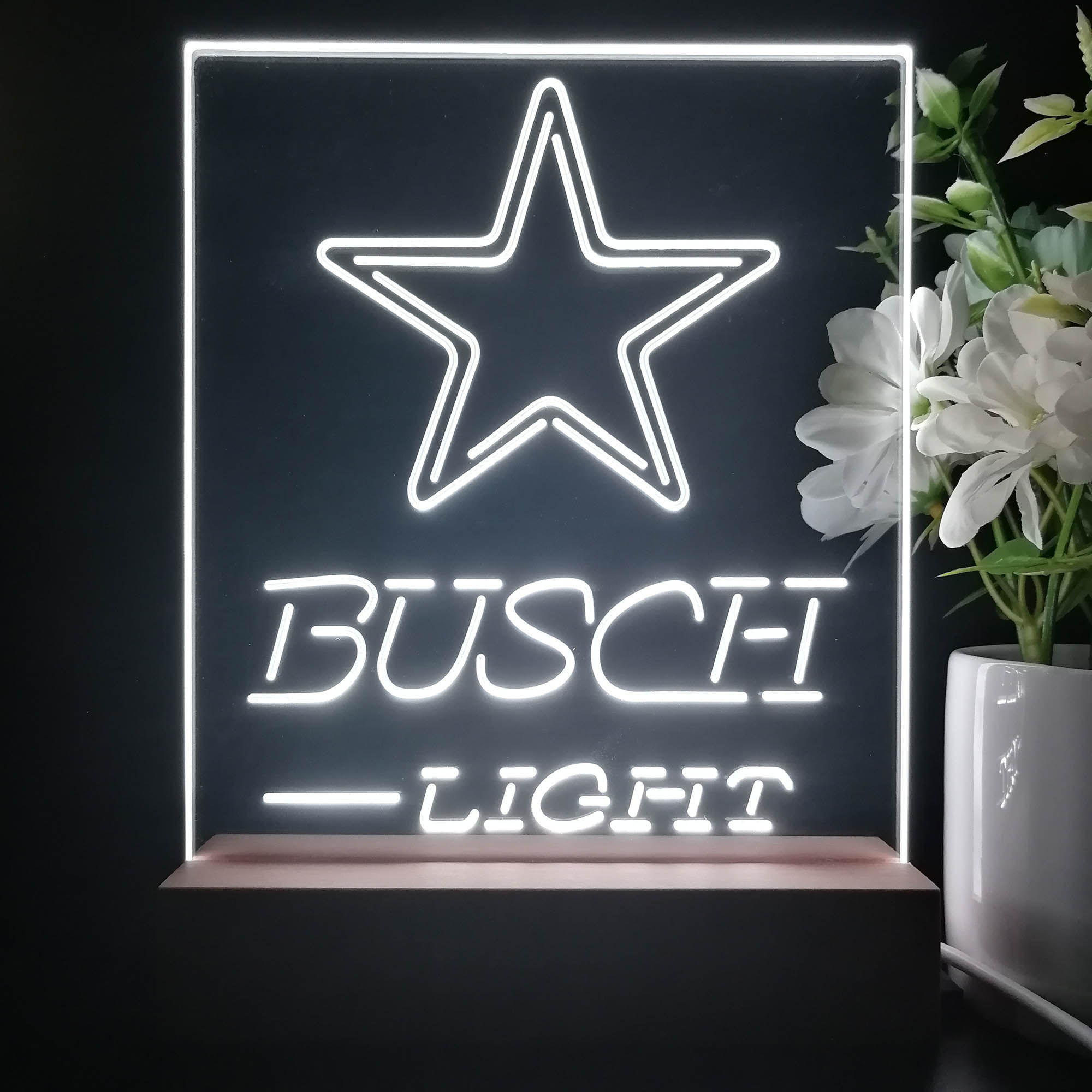 Dallas Cowboys Busch Light Neon Sign Pub Bar Lamp