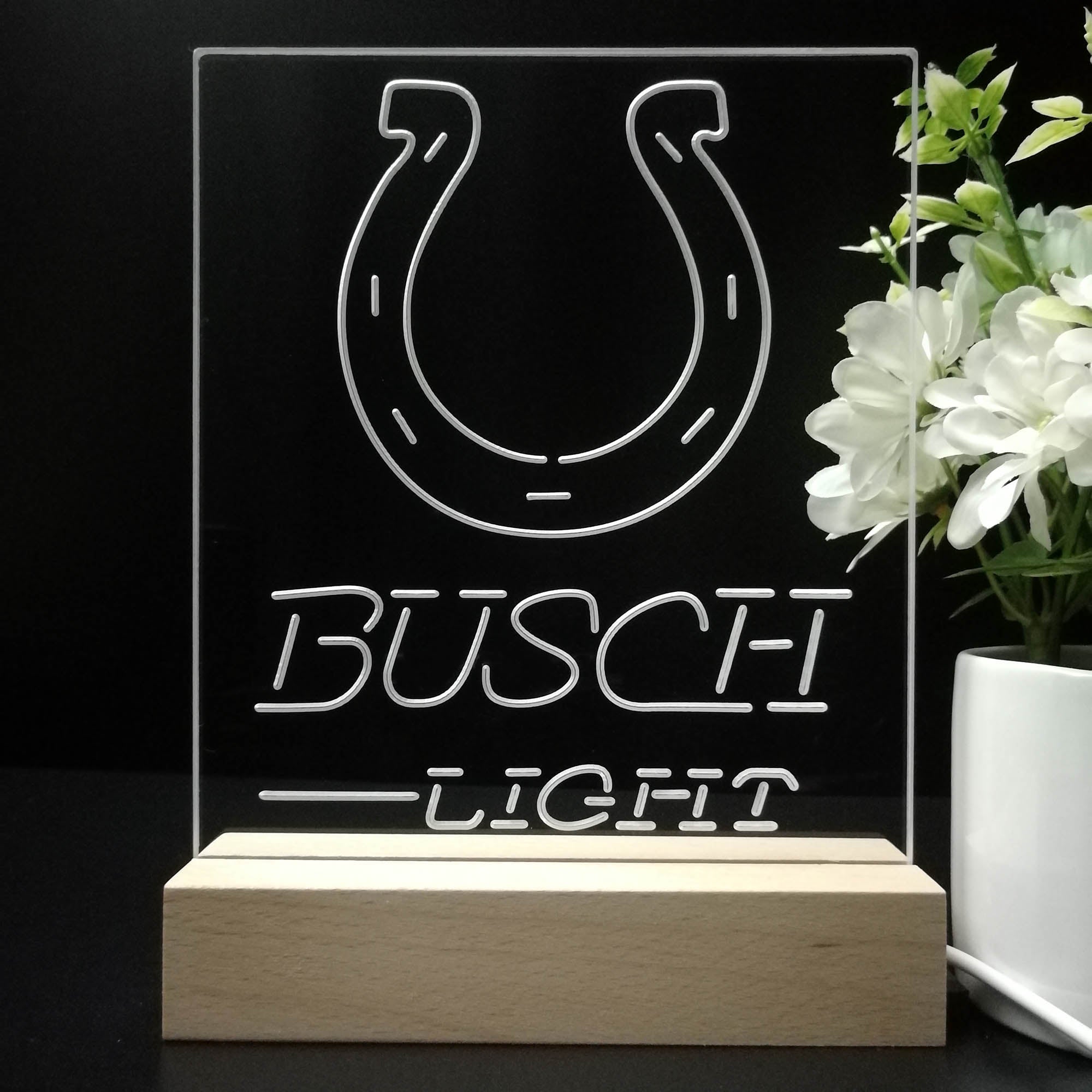 Indianapolis Colts Busch Light Neon Sign Pub Bar Lamp