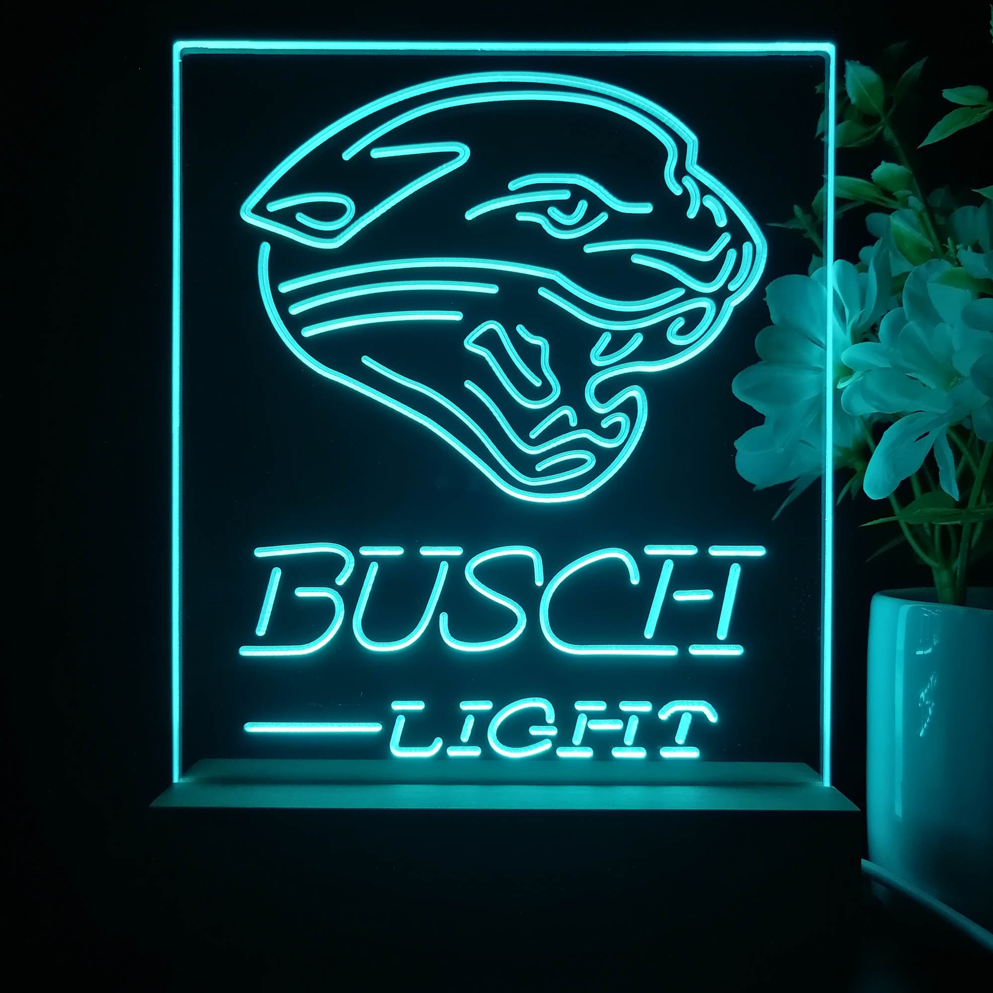 Jacksonville Jaguars Busch Light Neon Sign Pub Bar Lamp