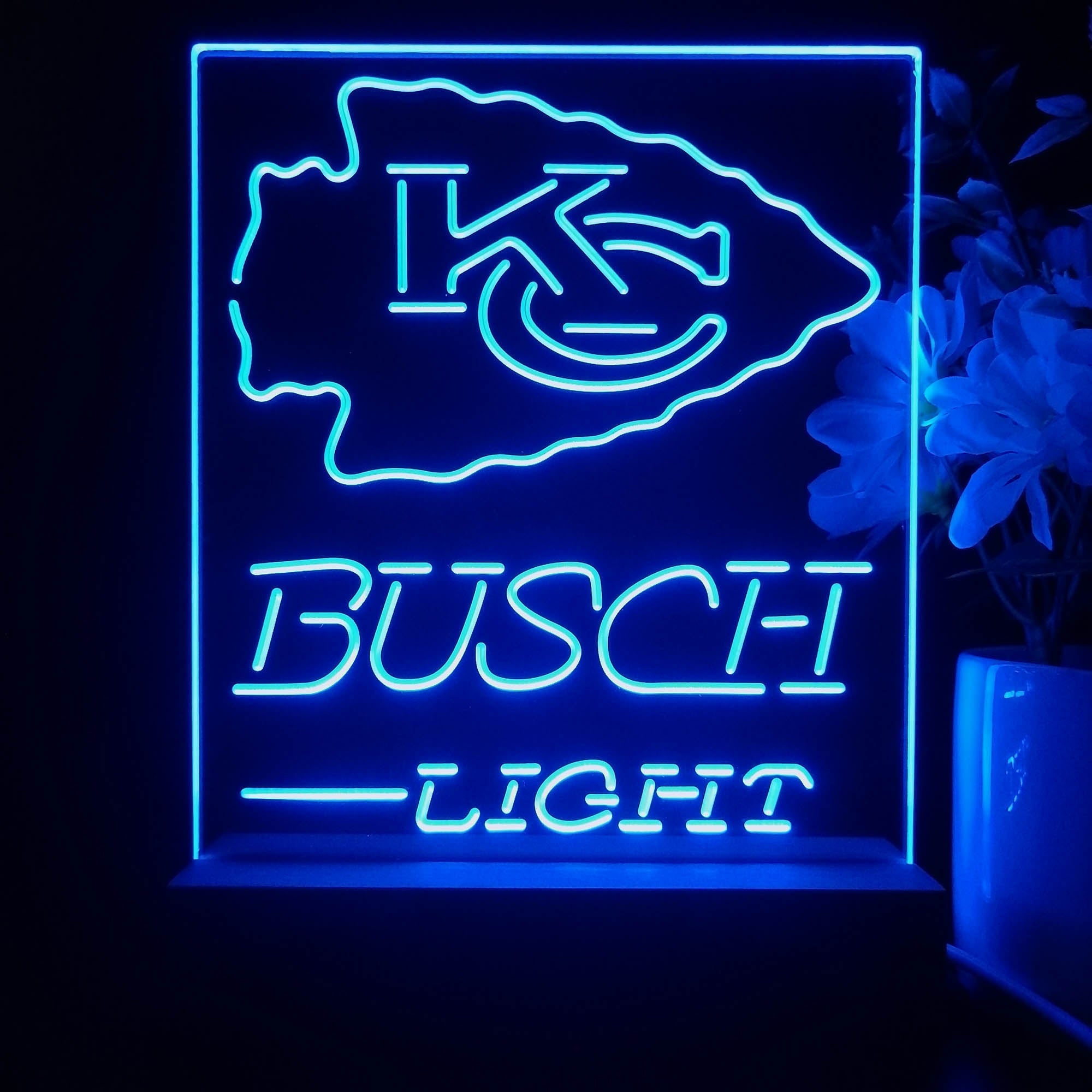 Kansas City Chiefs Busch Light Neon Sign Pub Bar Lamp