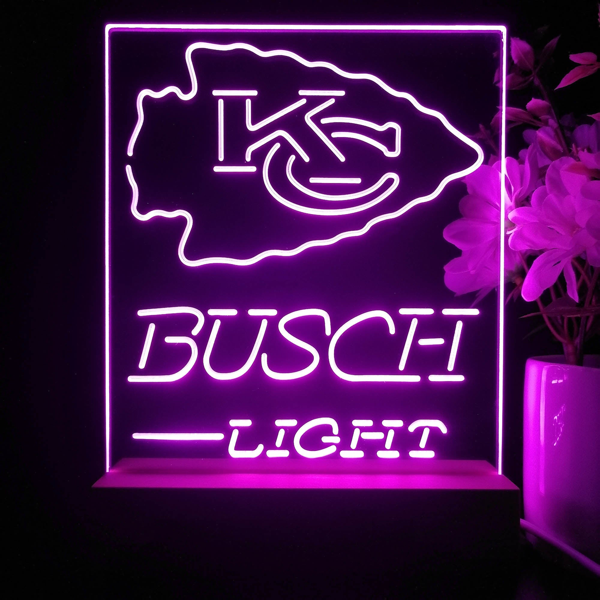 Kansas City Chiefs Busch Light Neon Sign Pub Bar Lamp