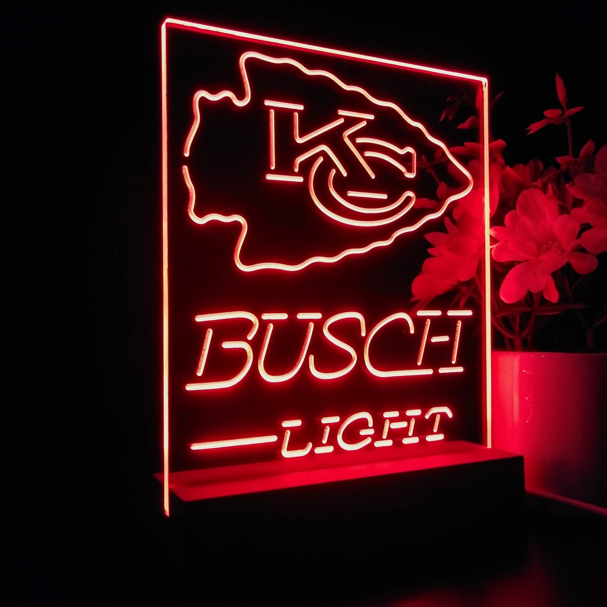 Kansas City Chiefs Busch Light Neon Sign Pub Bar Lamp