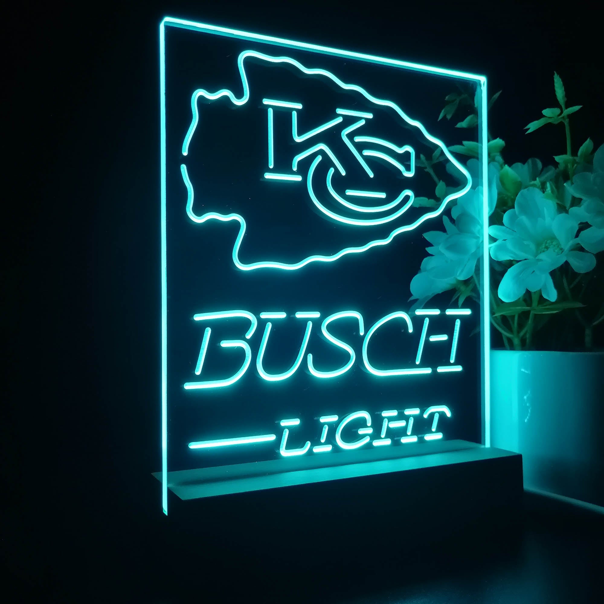 Kansas City Chiefs Busch Light Neon Sign Pub Bar Lamp