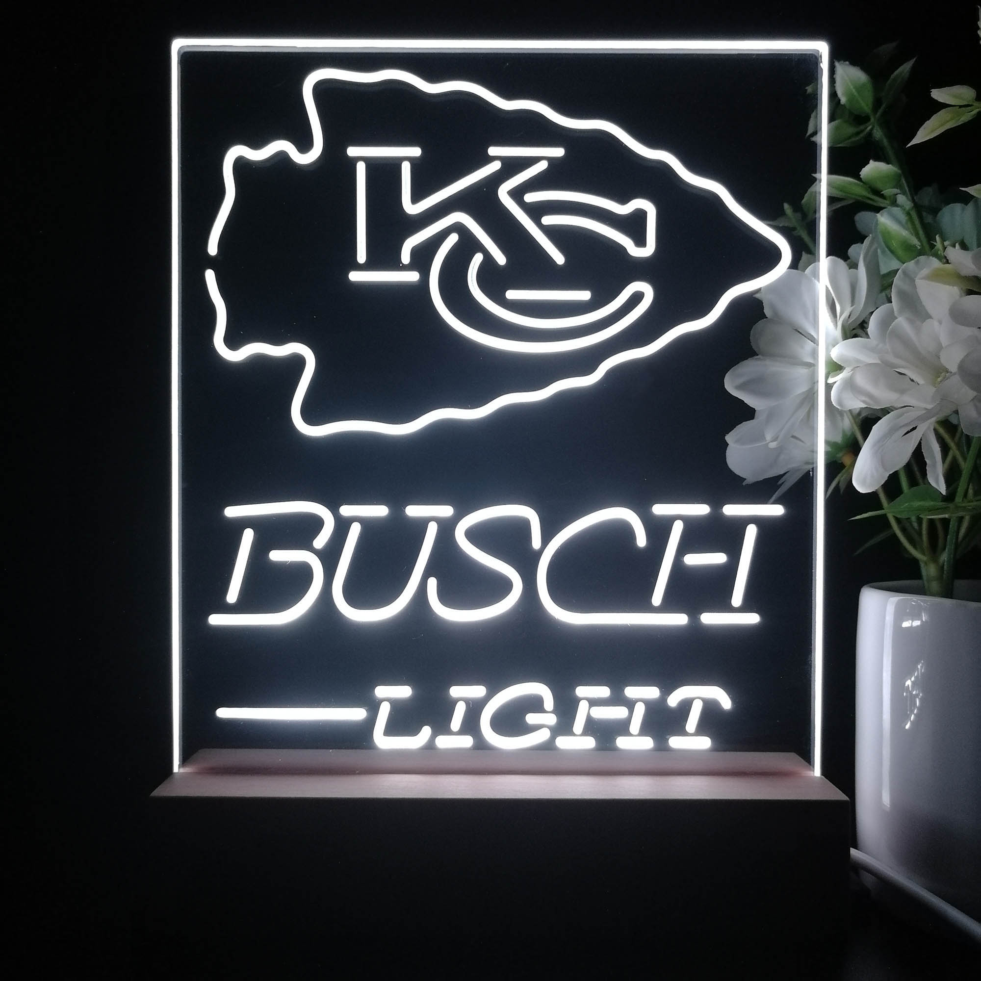 Kansas City Chiefs Busch Light Neon Sign Pub Bar Lamp