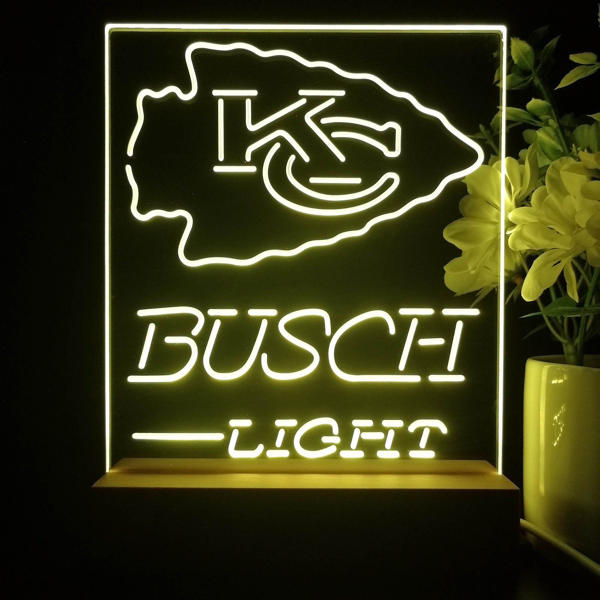 Kansas City Chiefs Busch Light Neon Sign Pub Bar Lamp