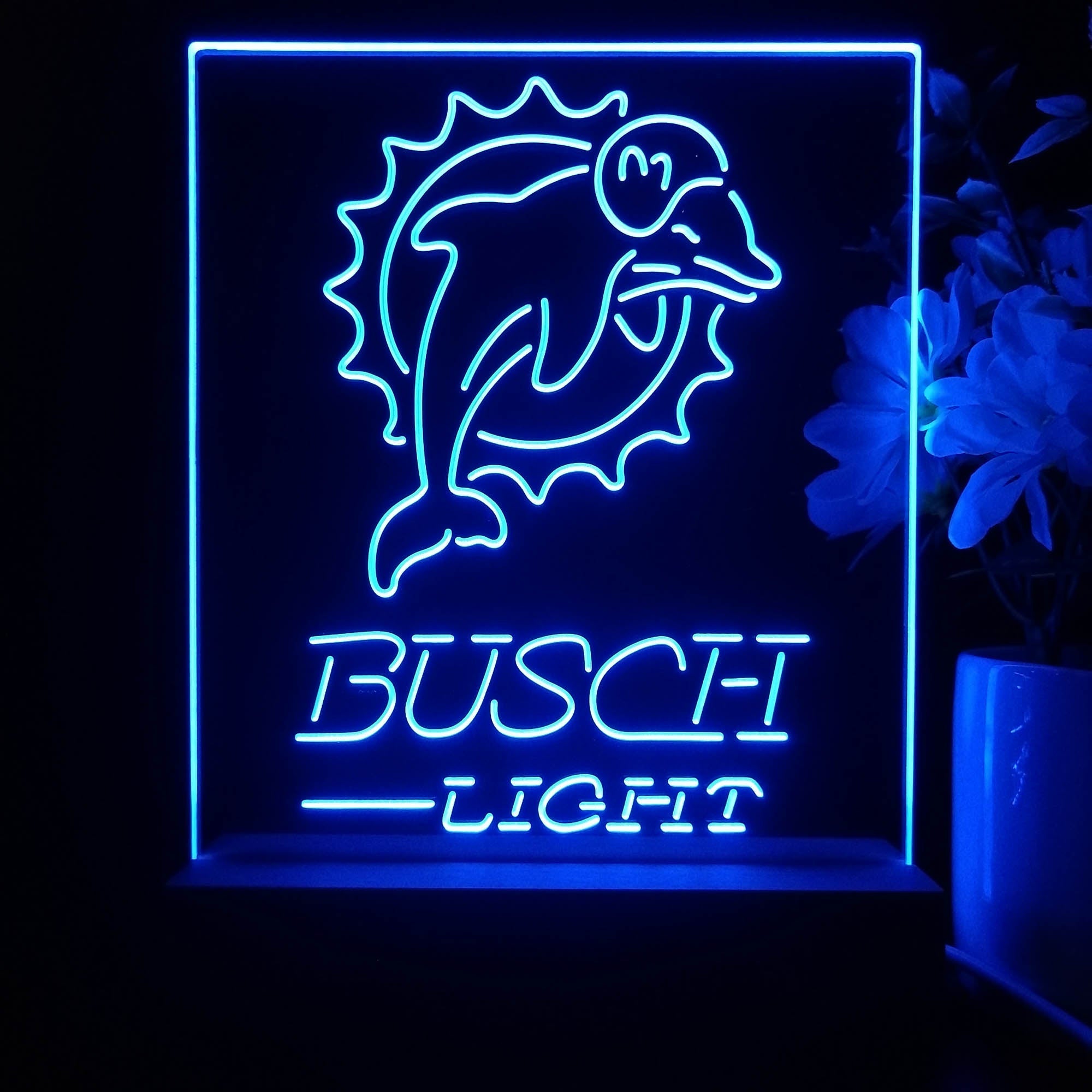 Miami Dolphins Busch Light Neon Sign Pub Bar Lamp