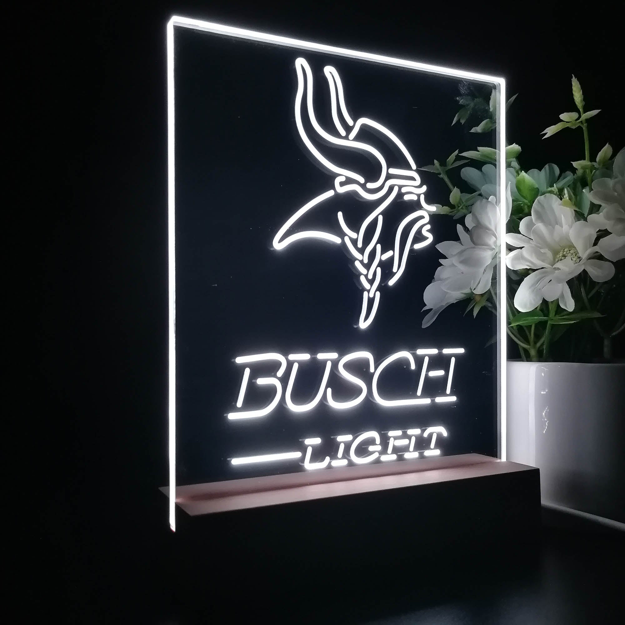 Minnesota Vikings Busch Light Neon Sign Pub Bar Lamp