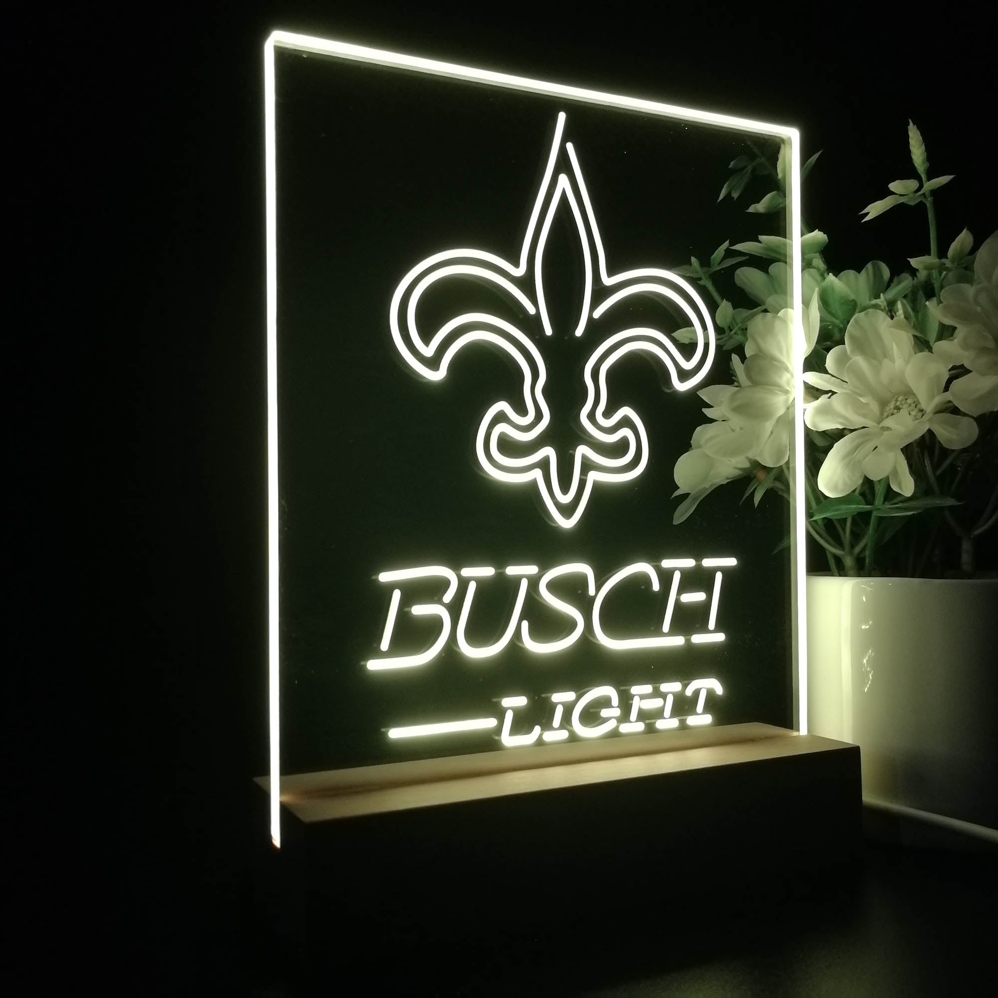 New Orleans Saints Busch Light Neon Sign Pub Bar Lamp