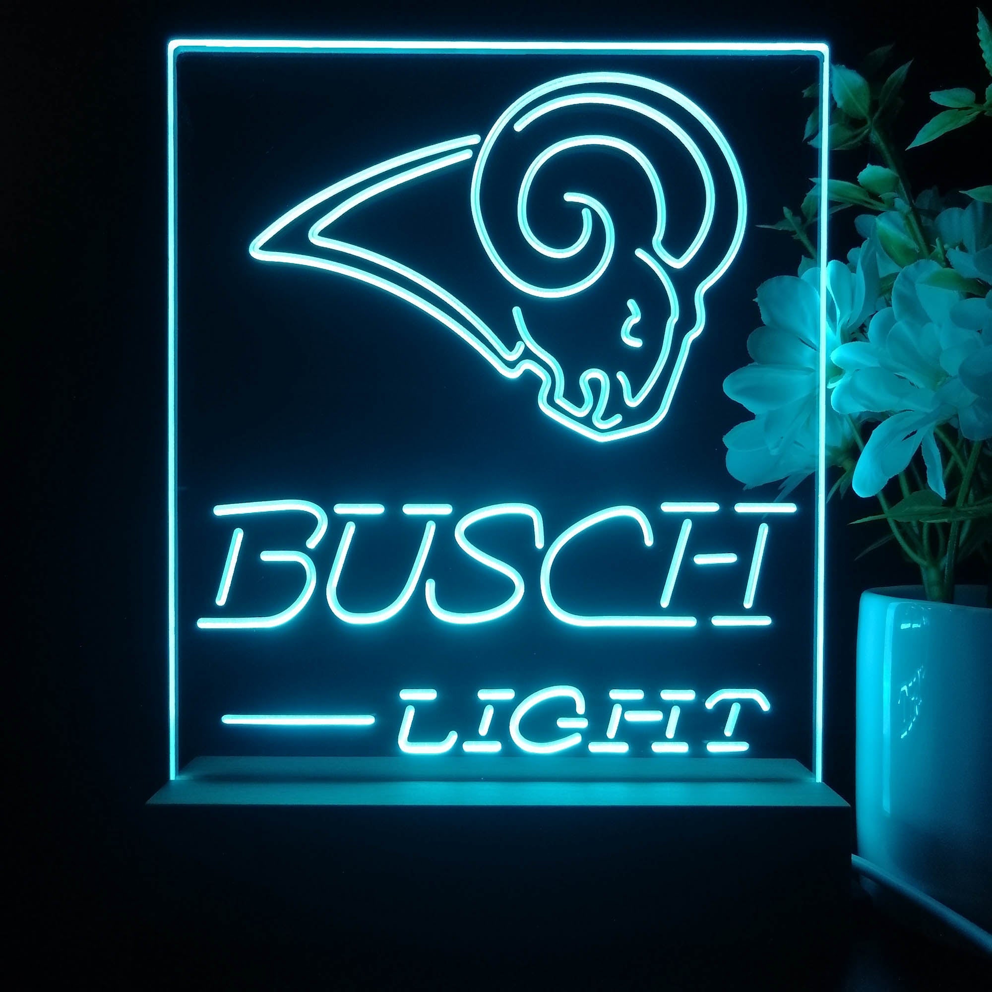 St Louis Rams Busch Light Neon Sign Pub Bar Lamp