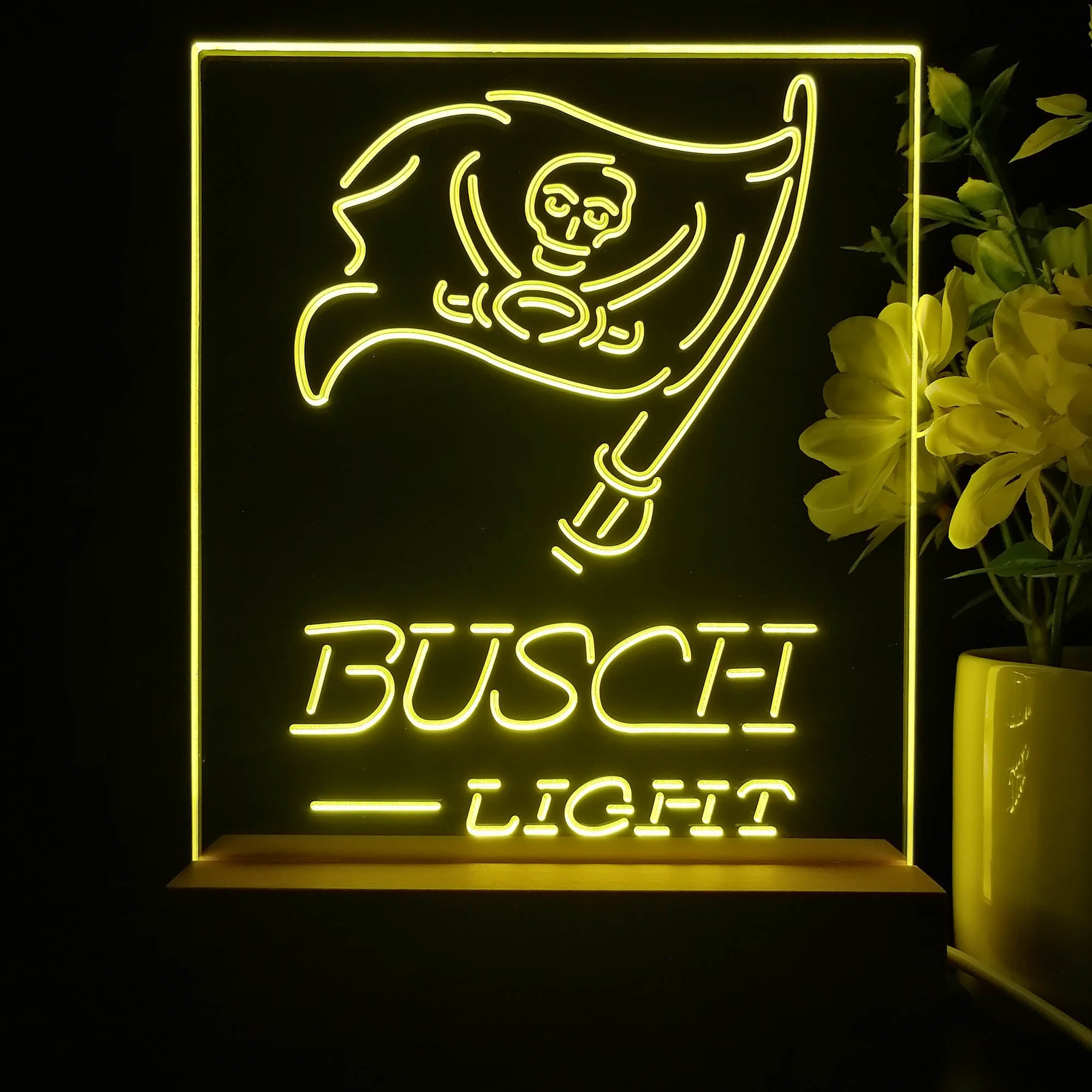Tampa Bay Buccaneers Busch Light Neon Sign Pub Bar Lamp