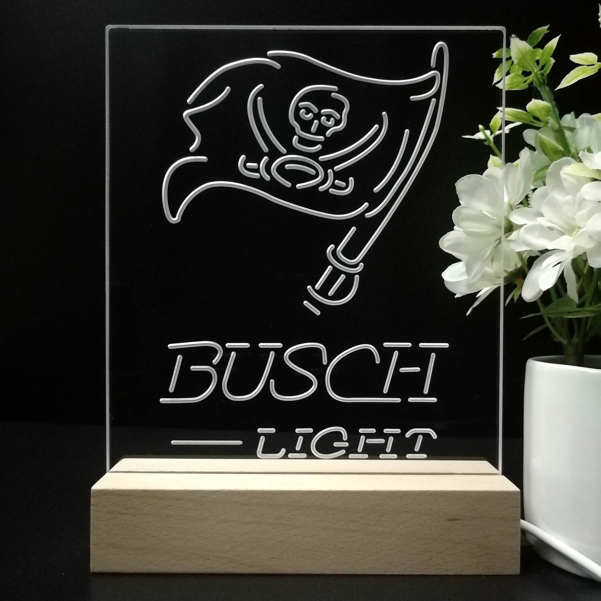 Tampa Bay Buccaneers Busch Light Neon Sign Pub Bar Lamp