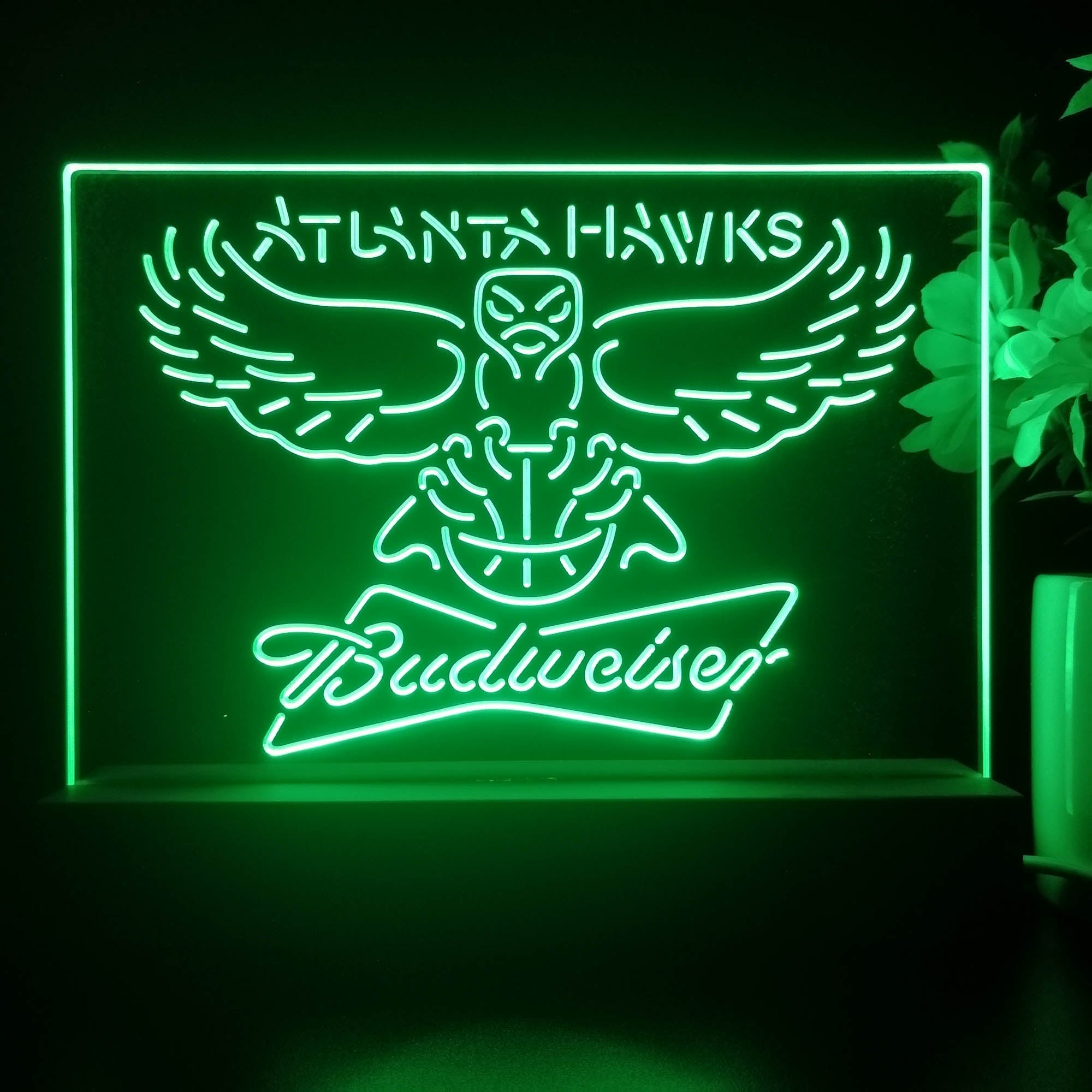 Atlanta Hawks Budweiser Night Light Pub Bar Lamp