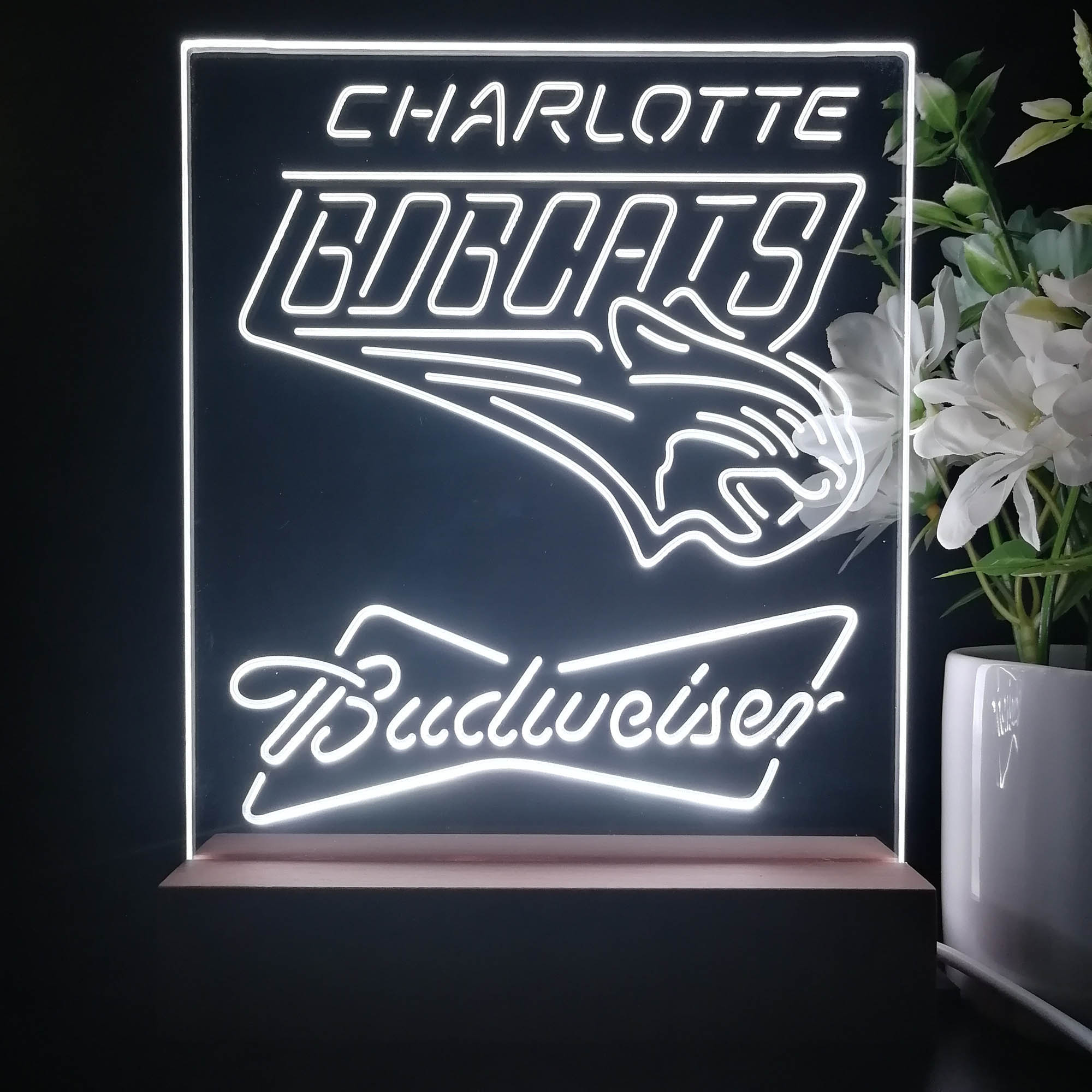 Charlotte Bobcats Budweiser Neon Sign Pub Bar Lamp