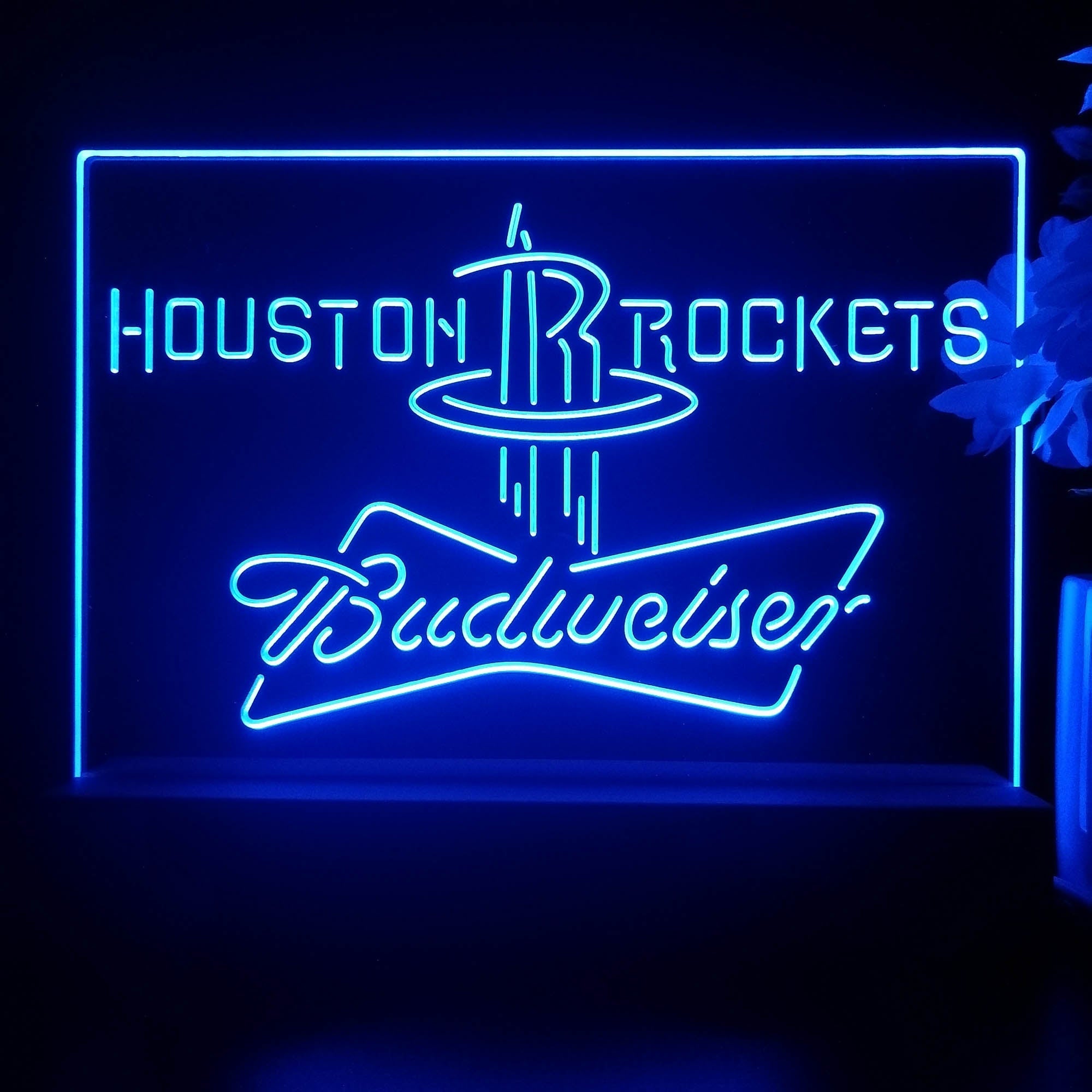 Houston Rockets Budweiser Night Light Pub Bar Lamp