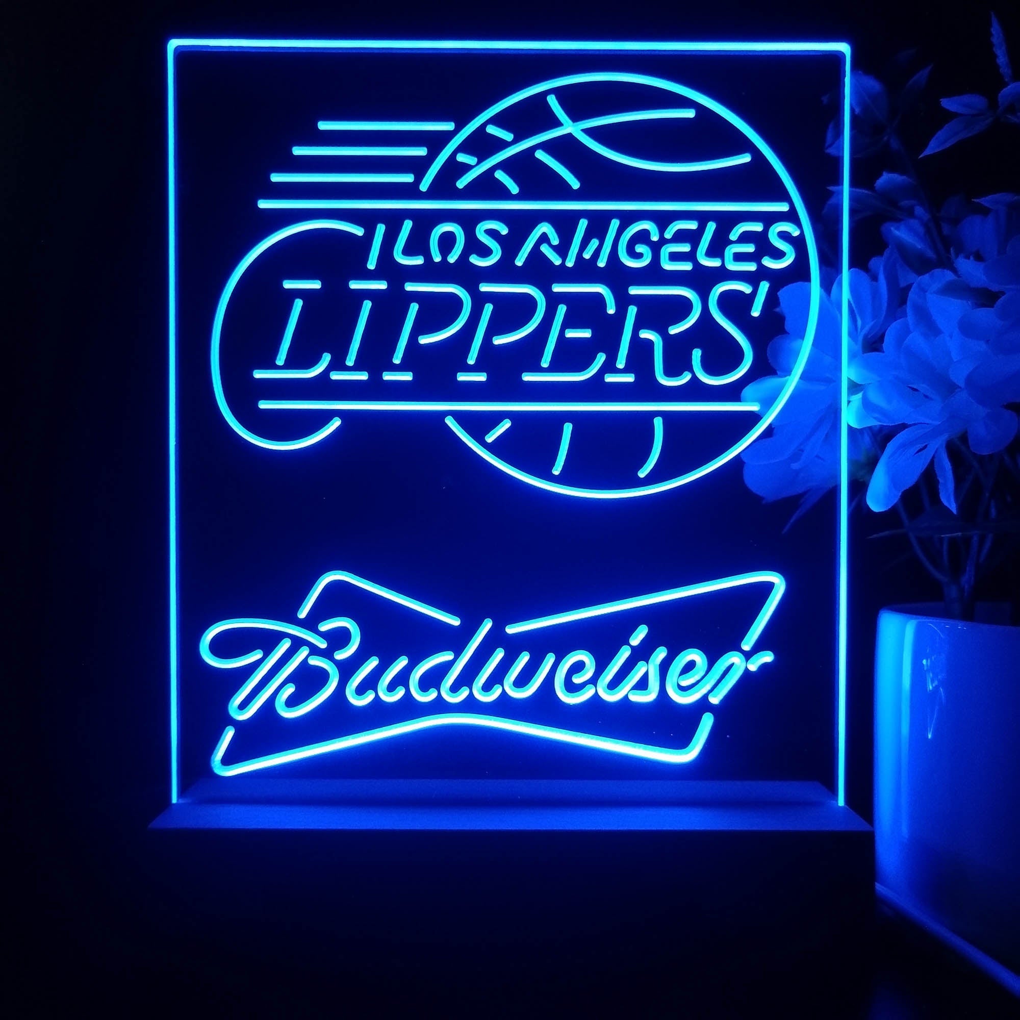 Los Angeles Clippers Budweiser Neon Sign Pub Bar Lamp
