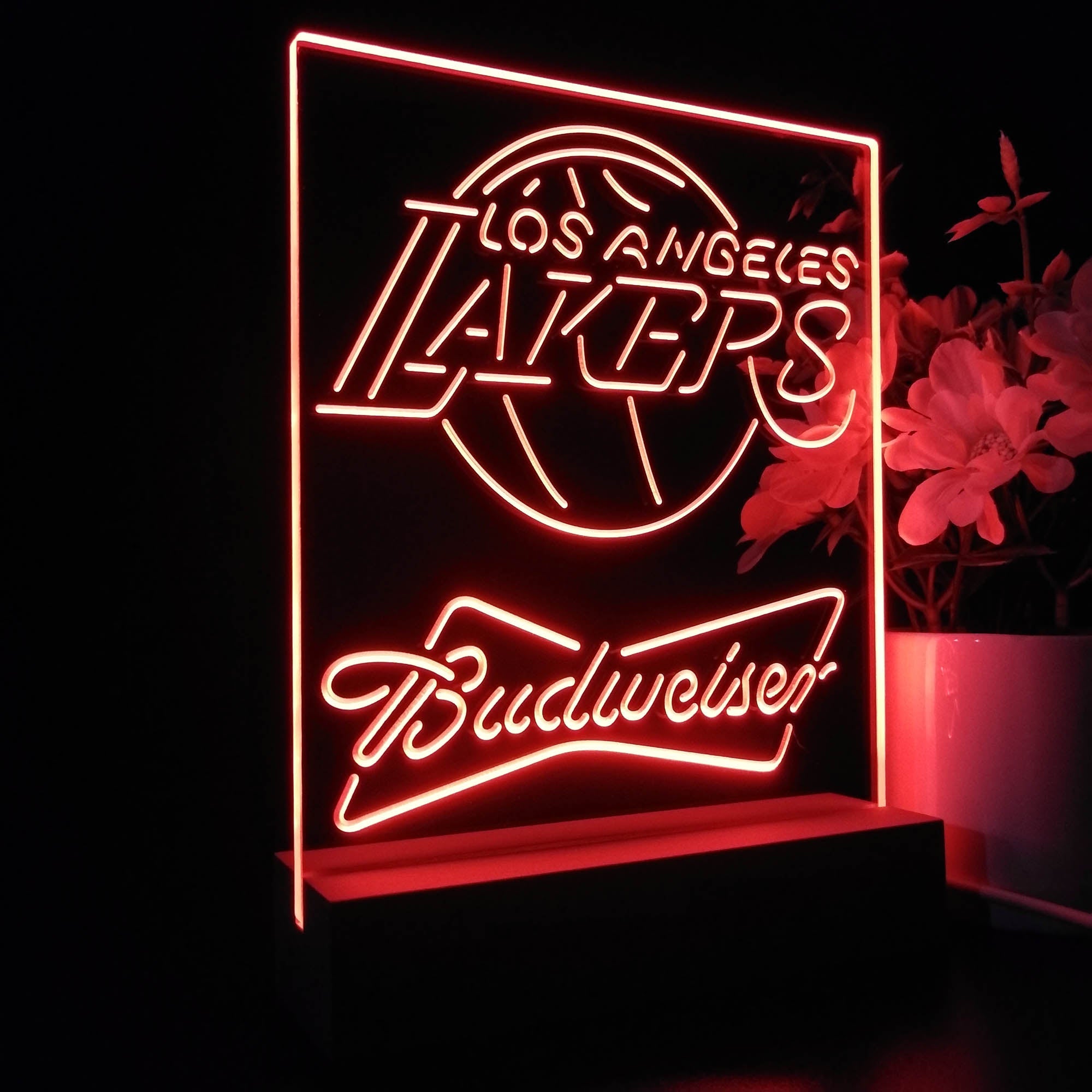 Los Angeles Lakers Budweiser Neon Sign Pub Bar Lamp