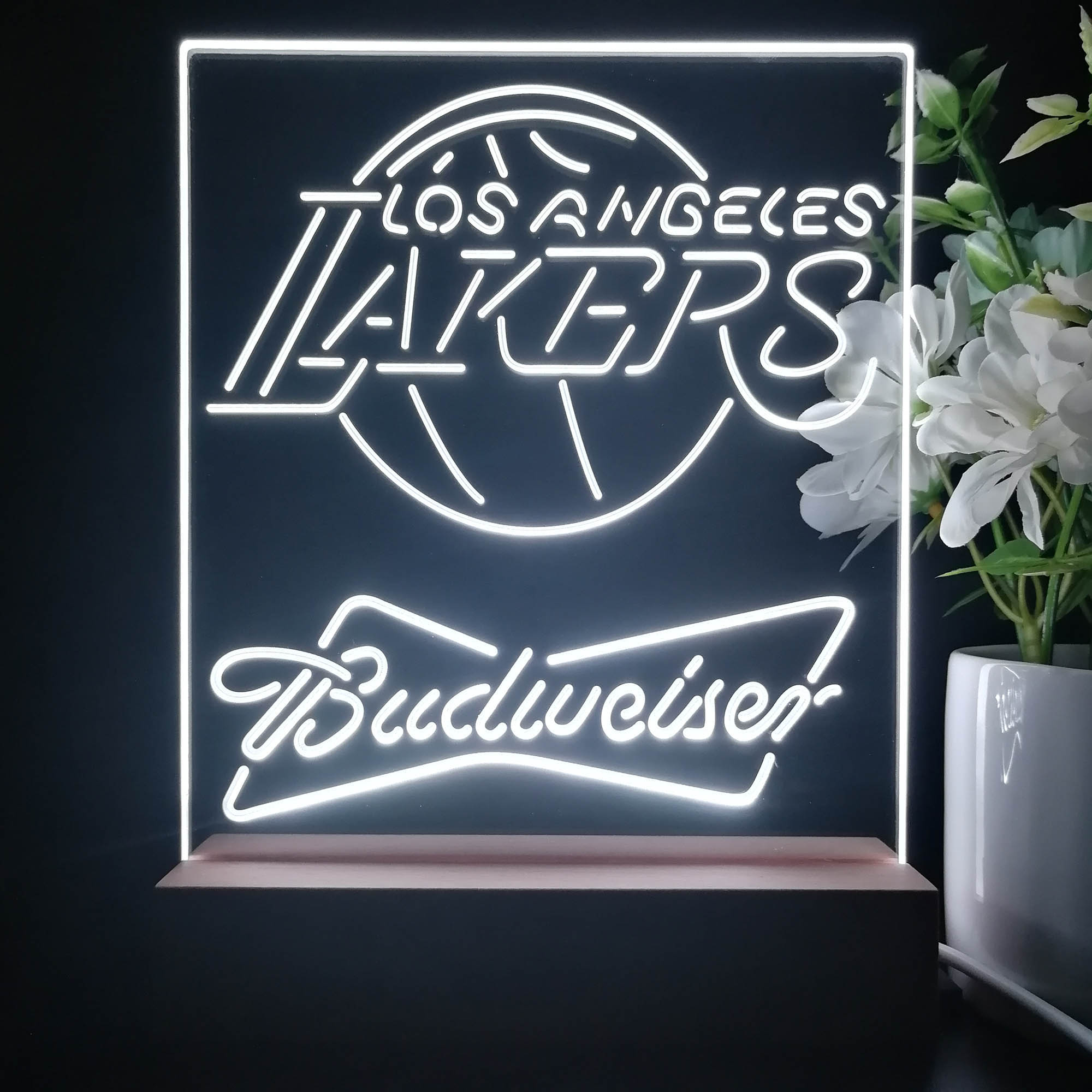Los Angeles Lakers Budweiser Neon Sign Pub Bar Lamp
