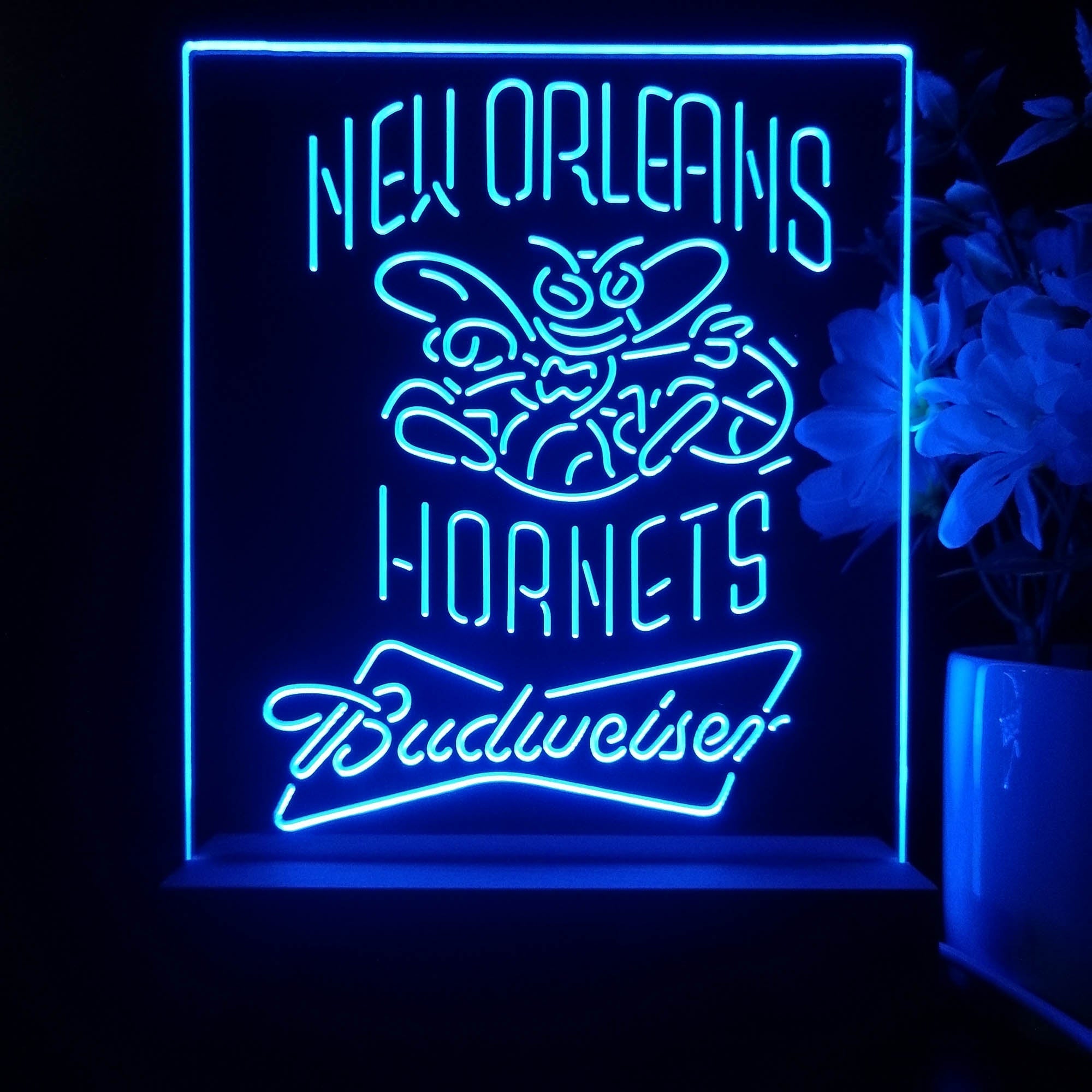 New Orleans Hornets Budweiser Neon Sign Pub Bar Lamp