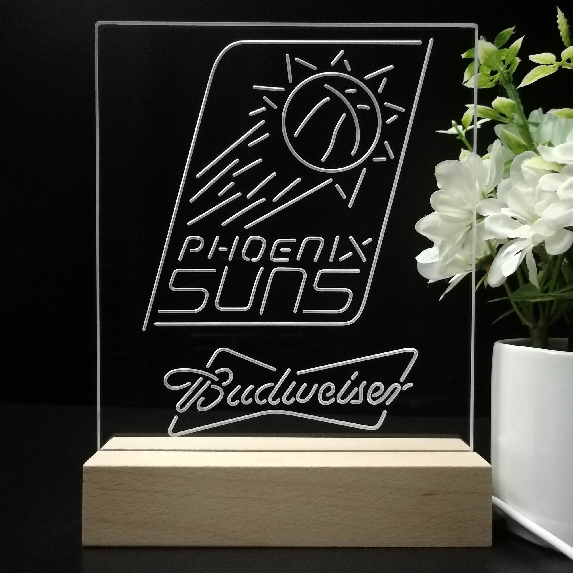 Phoenix Suns Budweiser Neon Sign Pub Bar Lamp