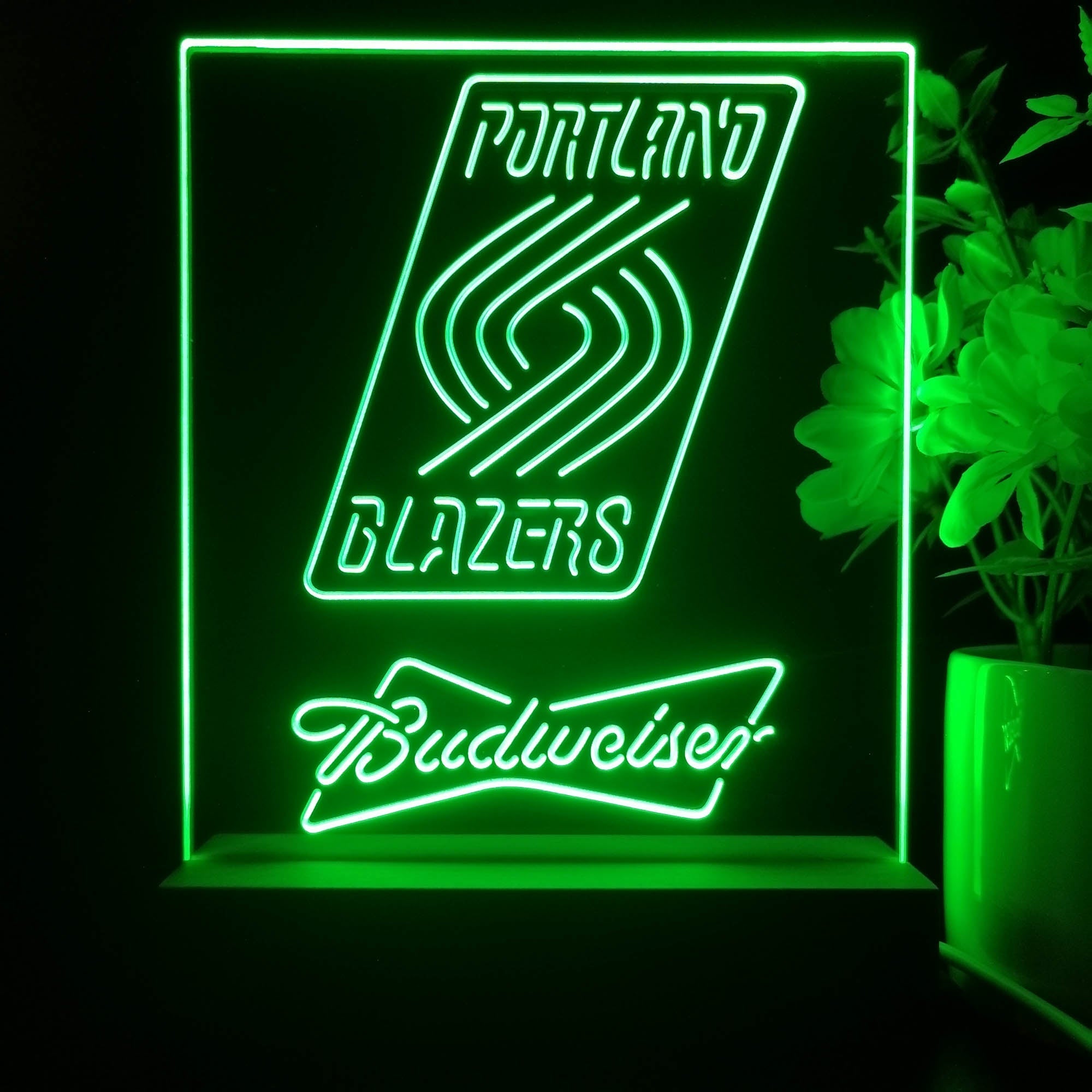 Portland Trail Blazers Budweiser Neon Sign Pub Bar Lamp