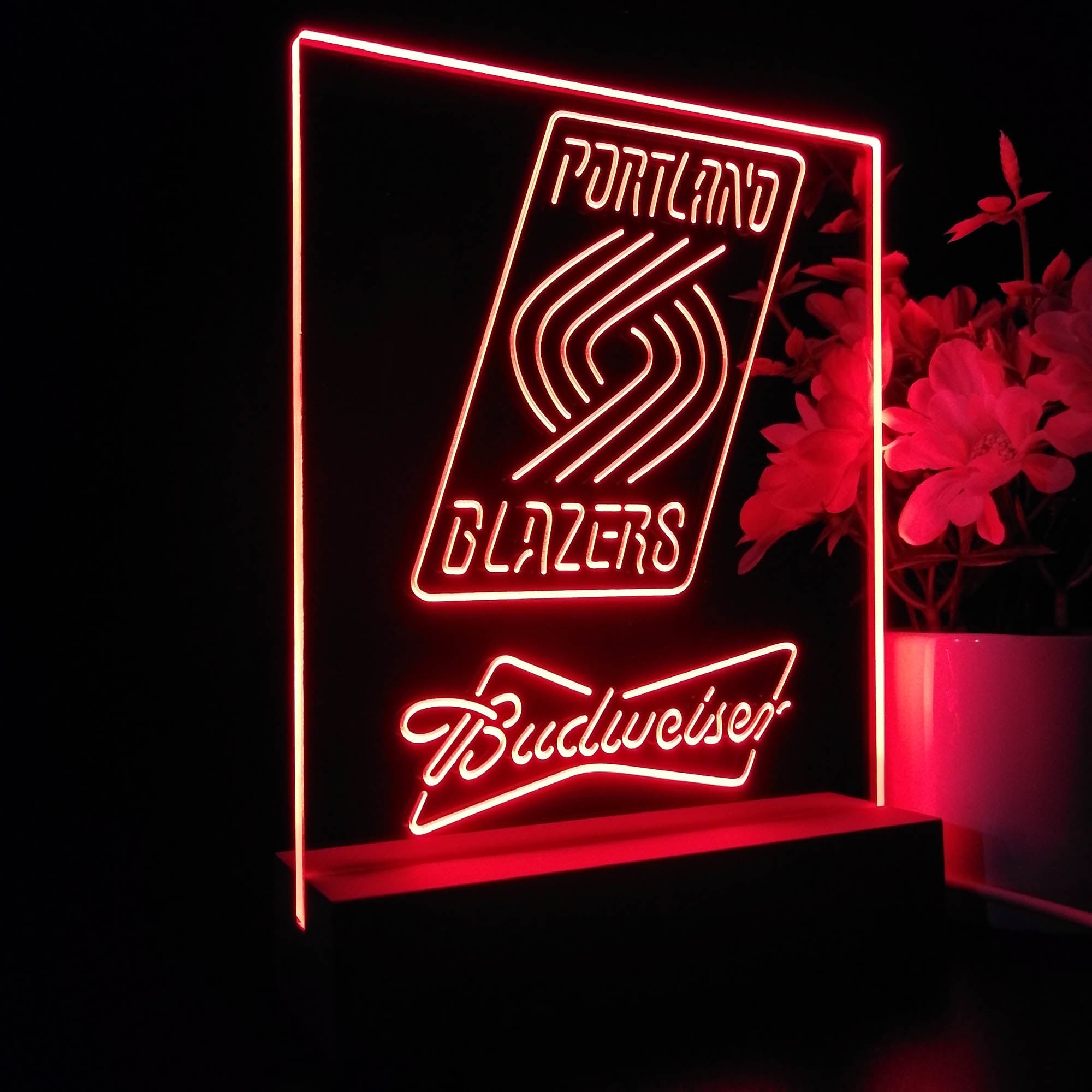 Portland Trail Blazers Budweiser Neon Sign Pub Bar Lamp