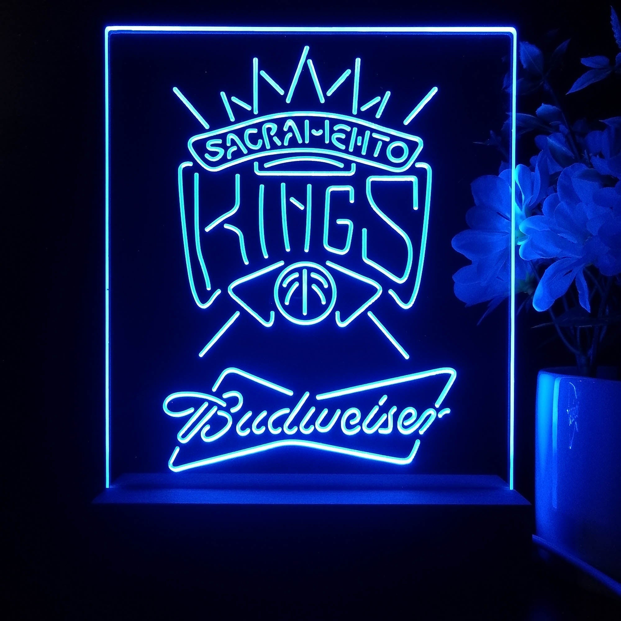 Sacramento Kings Budweiser Neon Sign Pub Bar Lamp