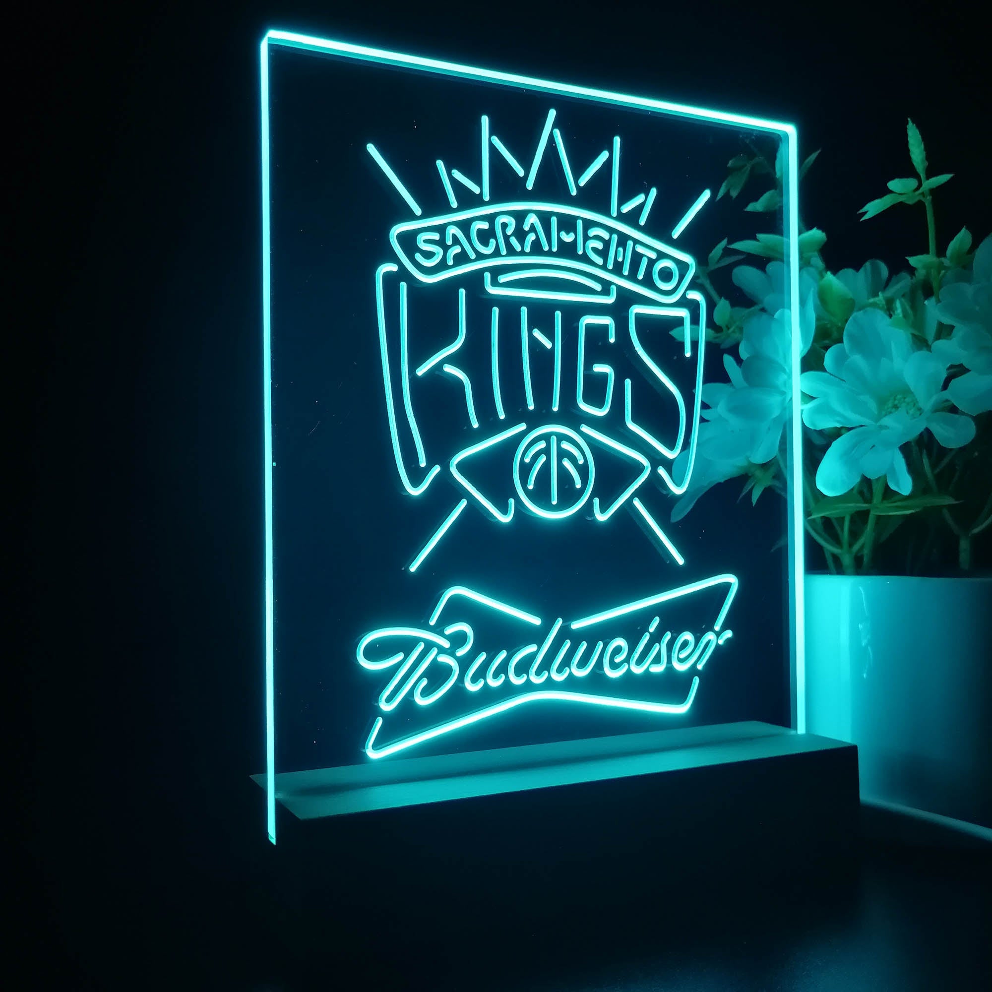 Sacramento Kings Budweiser Neon Sign Pub Bar Lamp