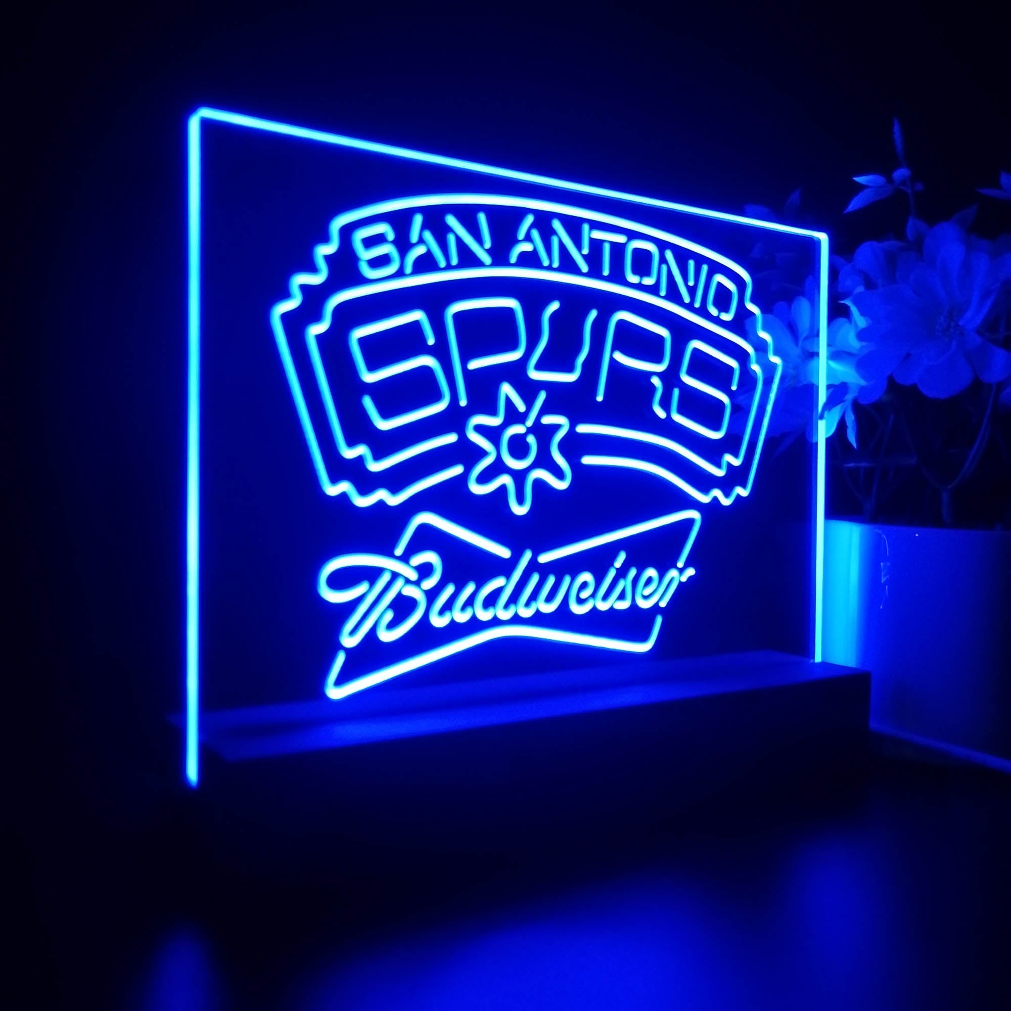 San Antonio Spurs Budweiser Night Light Pub Bar Lamp