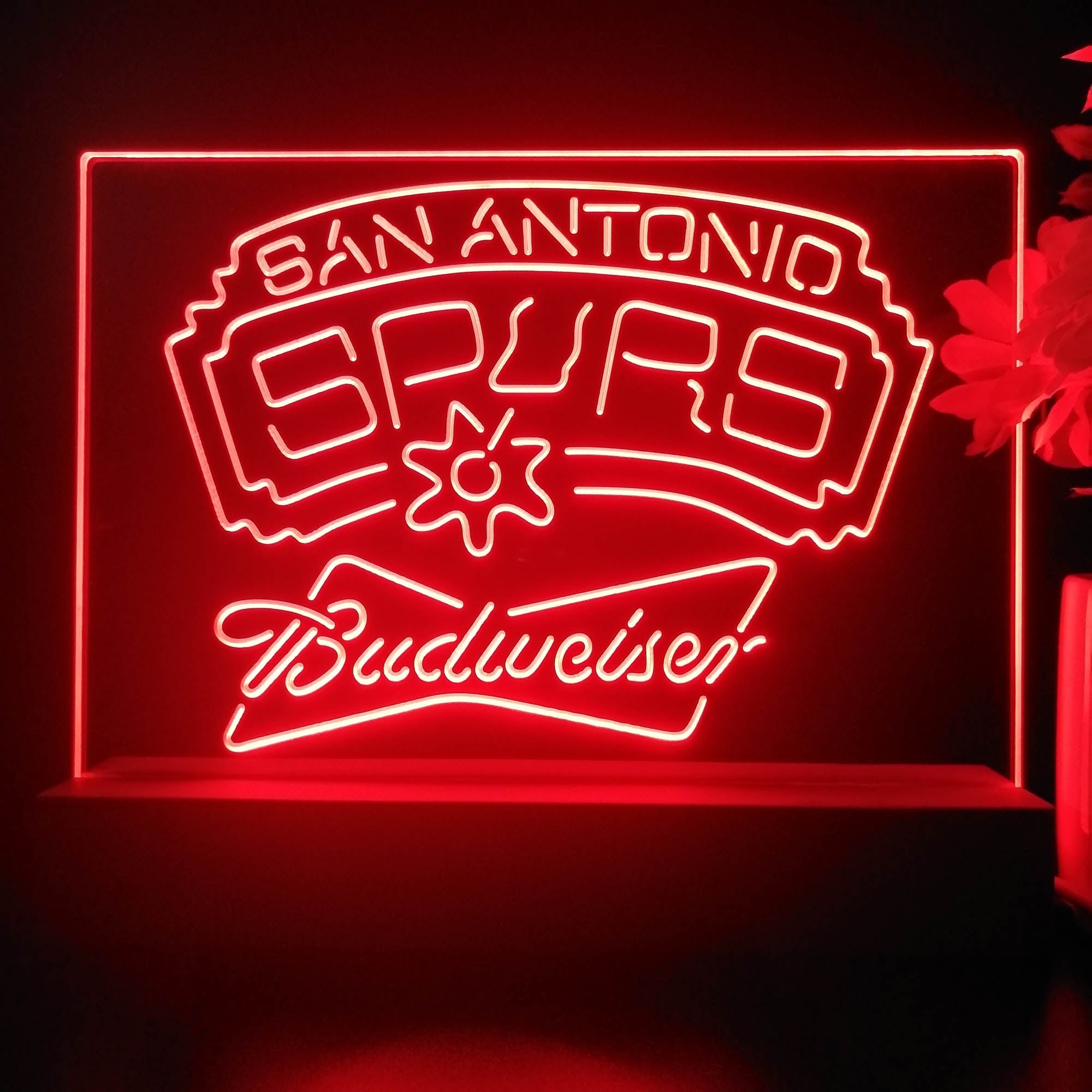 San Antonio Spurs Budweiser Night Light Pub Bar Lamp