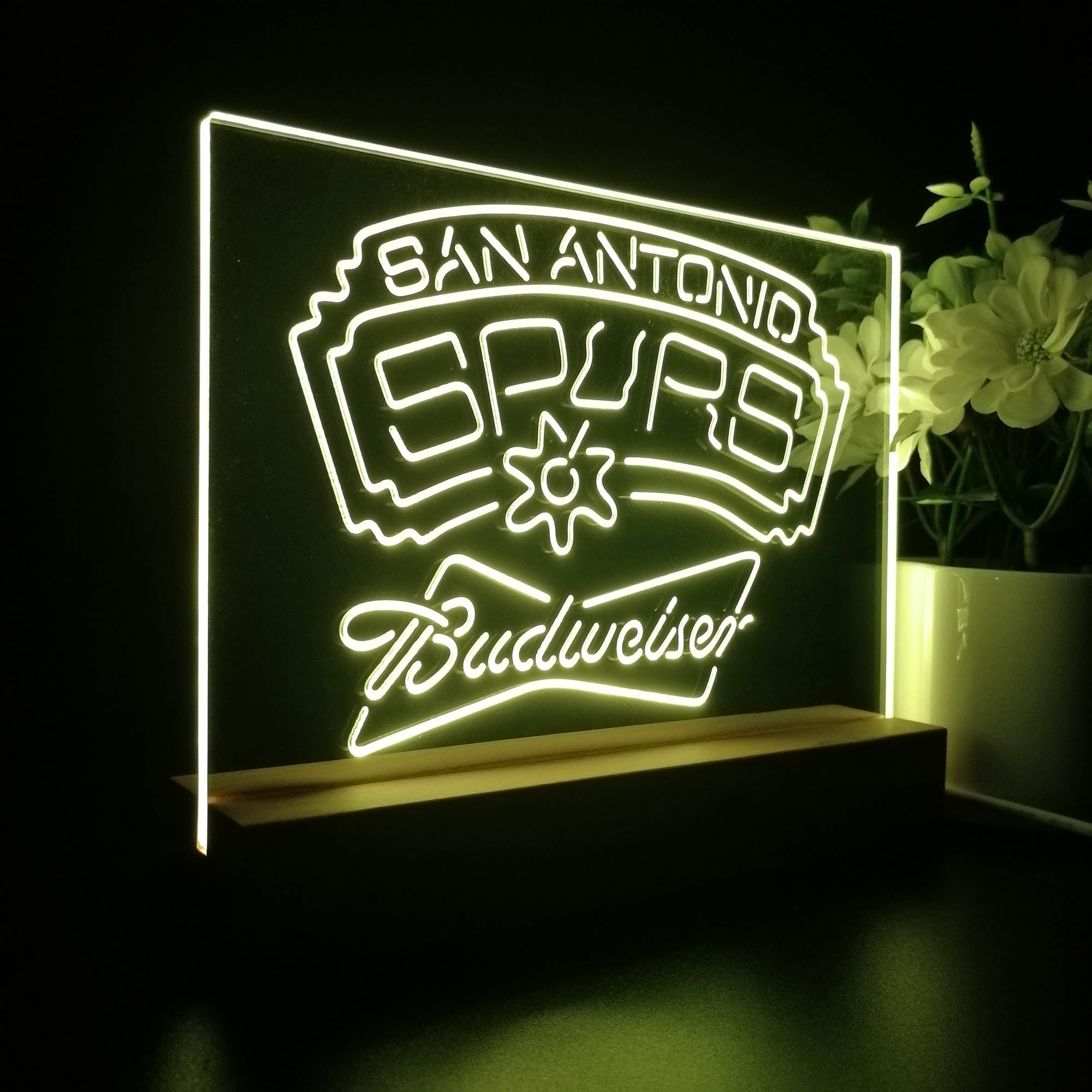 San Antonio Spurs Budweiser Night Light Pub Bar Lamp