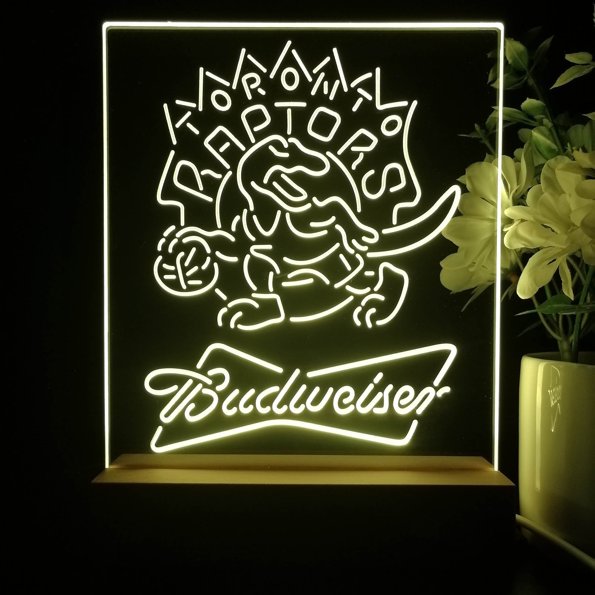 Toronto Raptors Budweiser Neon Sign Pub Bar Lamp