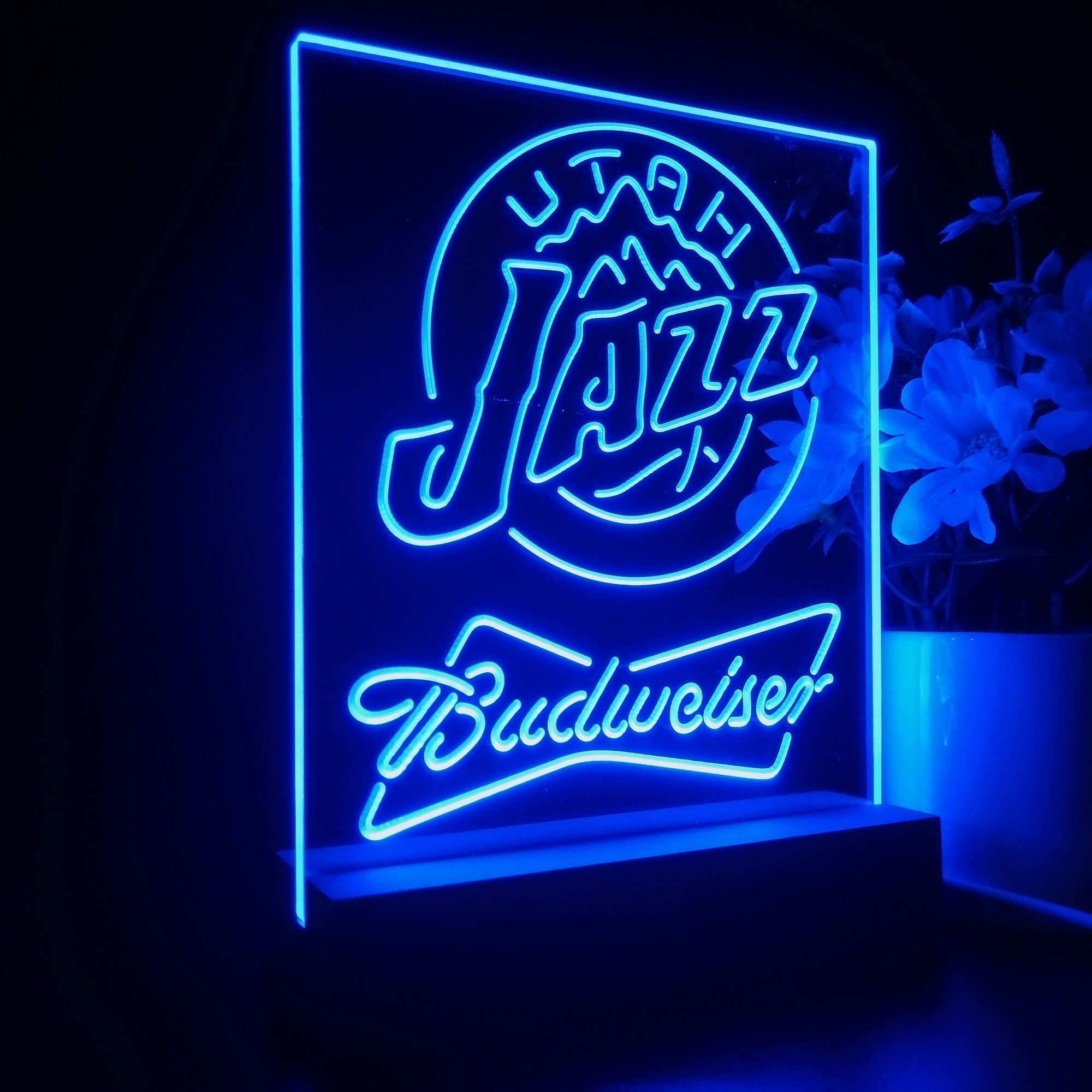 Utah Jazz Budweiser Neon Sign Pub Bar Lamp