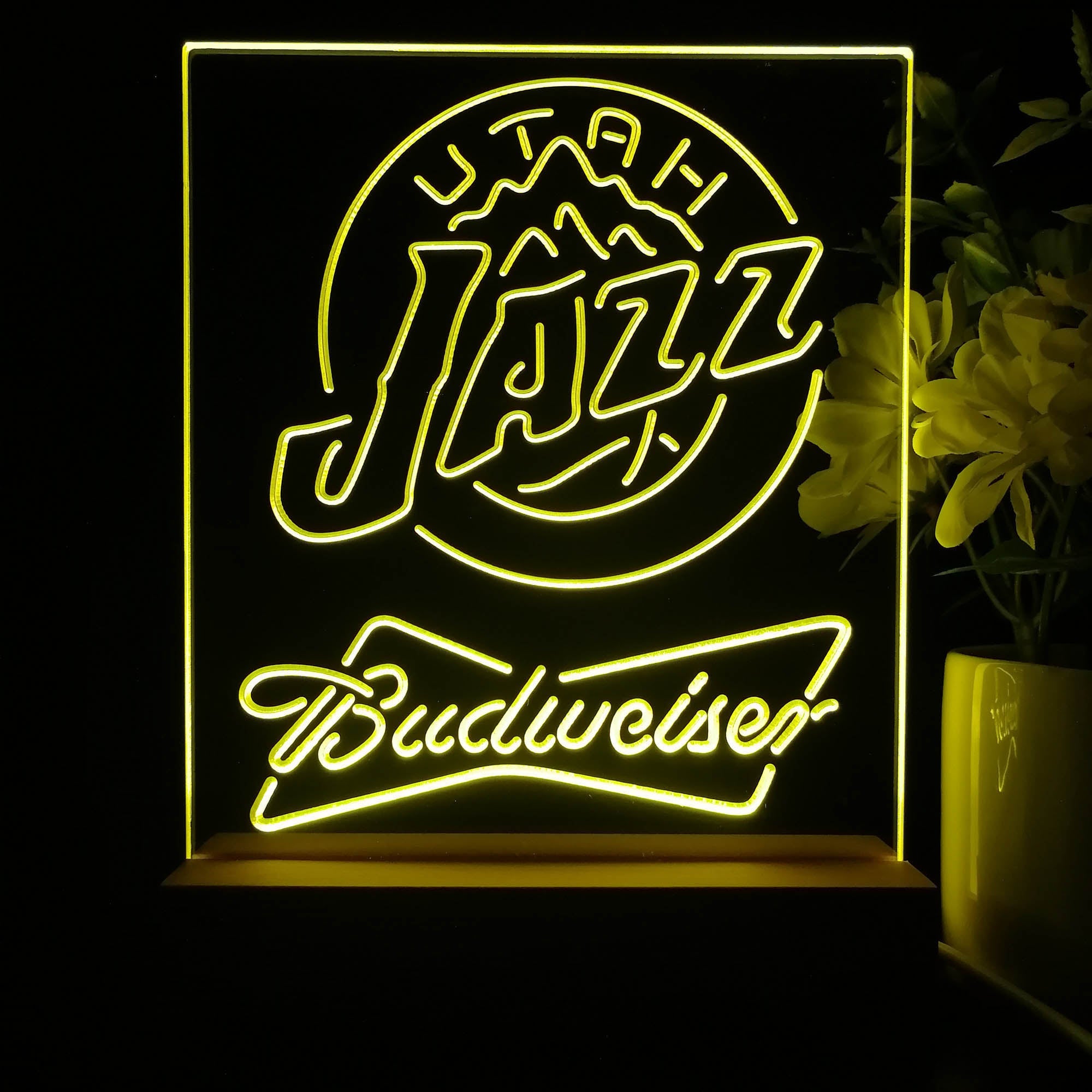 Utah Jazz Budweiser Neon Sign Pub Bar Lamp