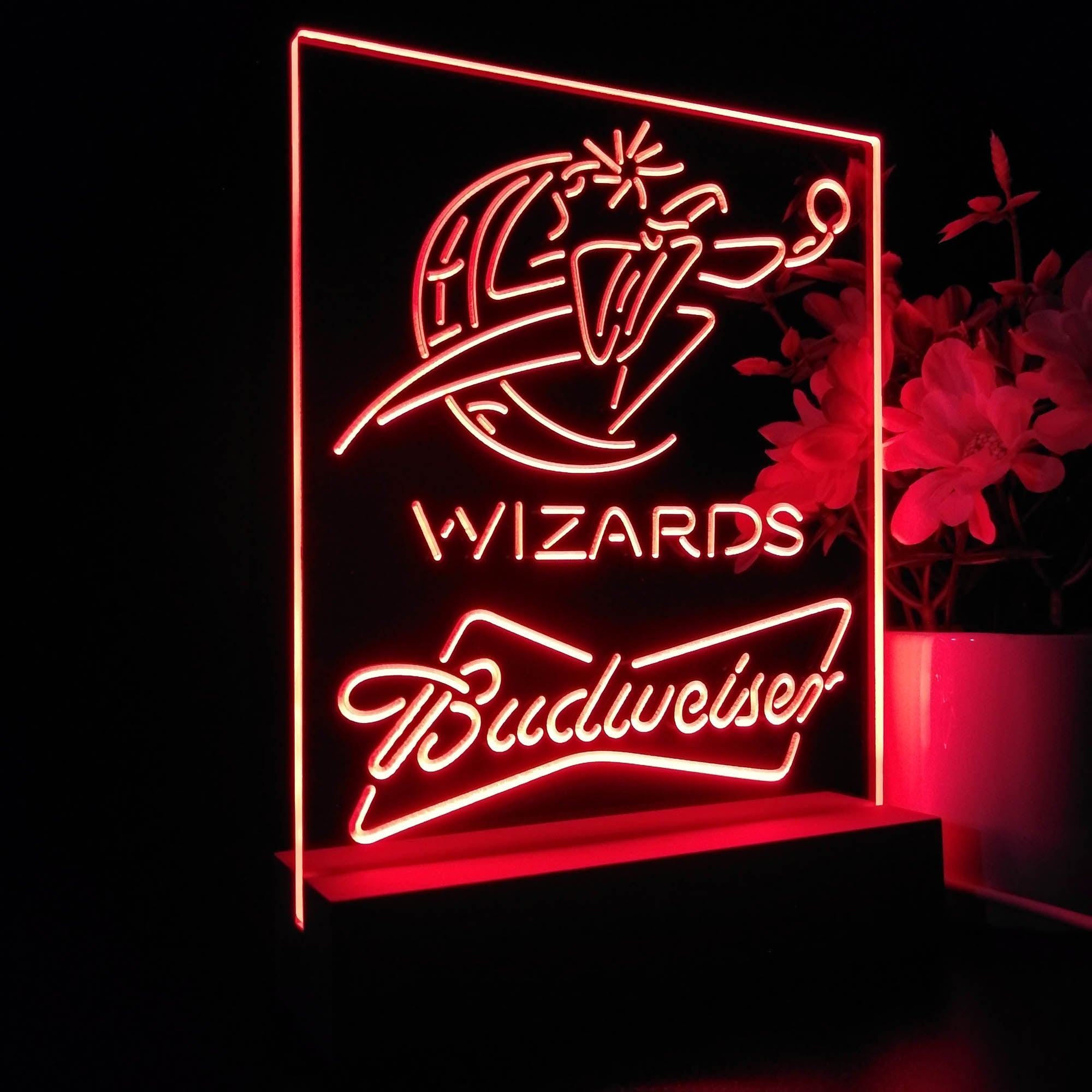 Washington Wizards Budweiser Neon Sign Pub Bar Lamp