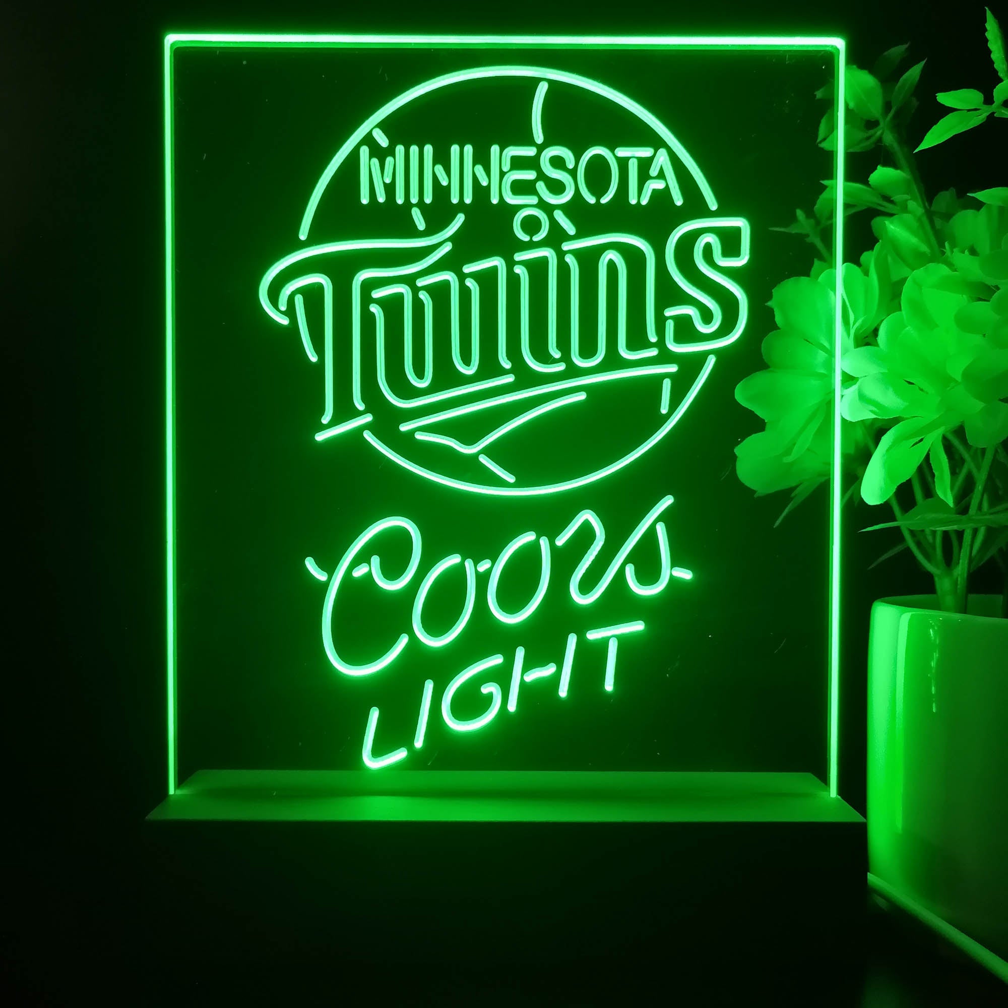 Minnesota Twins 3D LED Night-Light 7 Color Changing Lamp w/ Touch