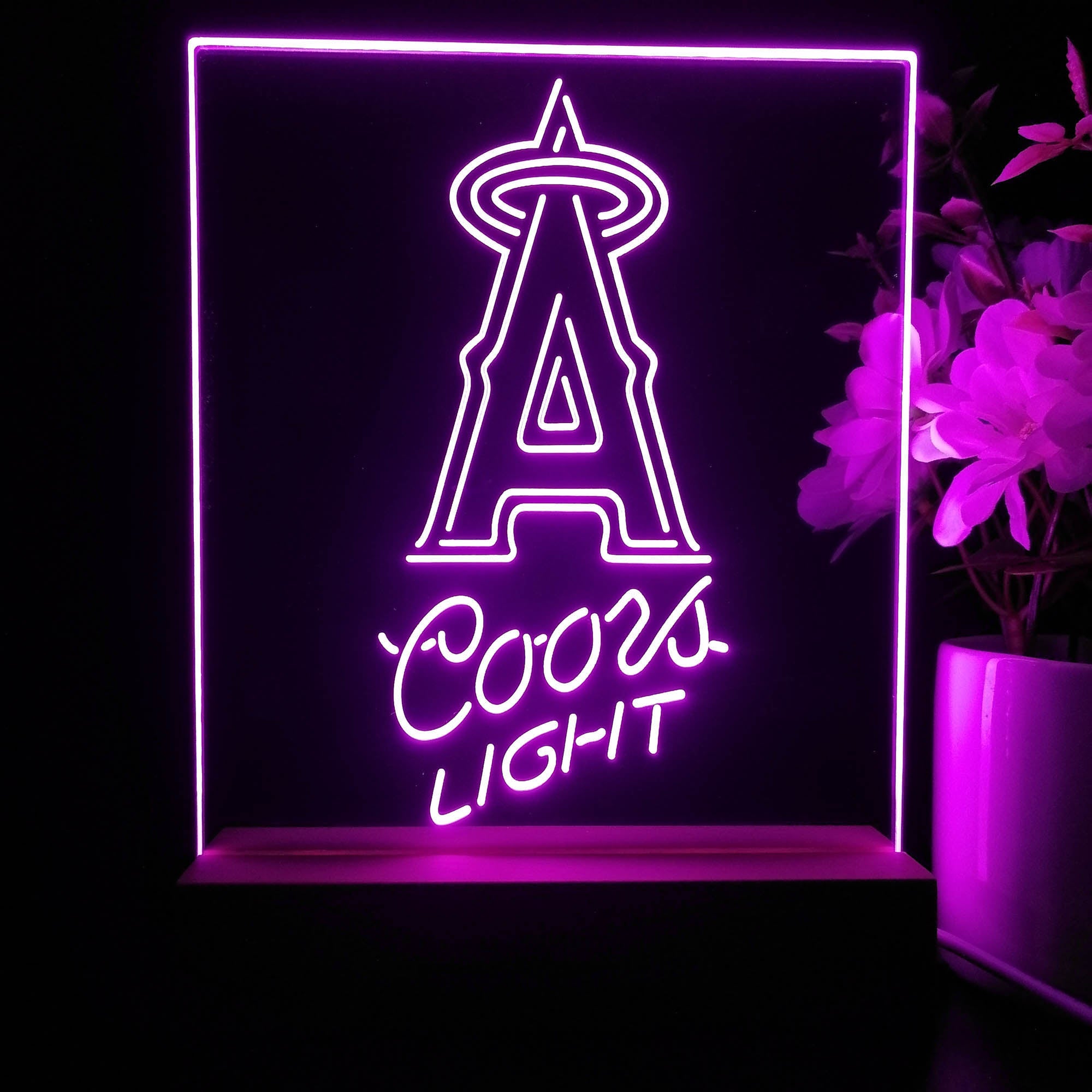 Los Angeles Anaheim Angels Coors Light Neon Sign Pub Bar Lamp