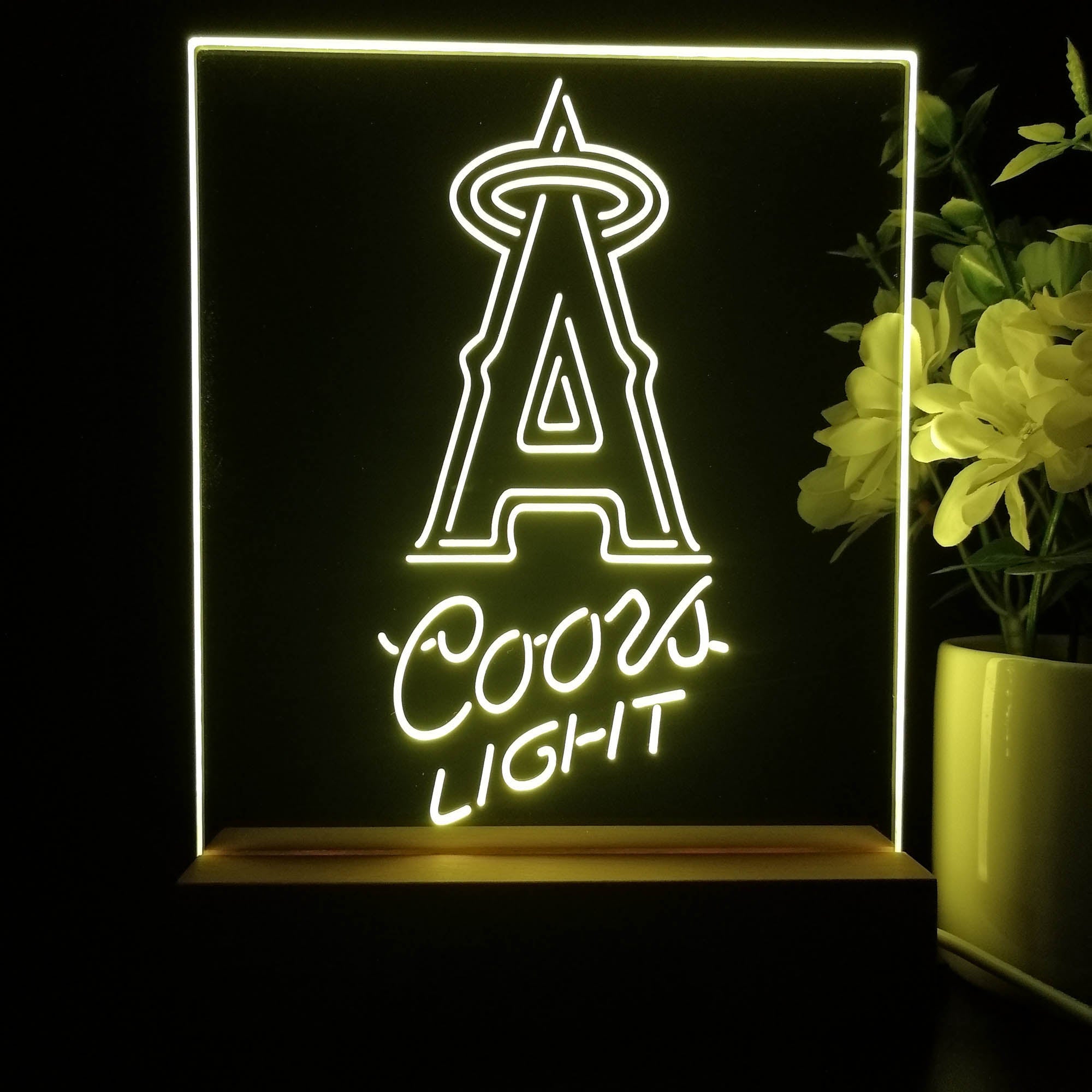 Los Angeles Anaheim Angels Coors Light Neon Sign Pub Bar Lamp