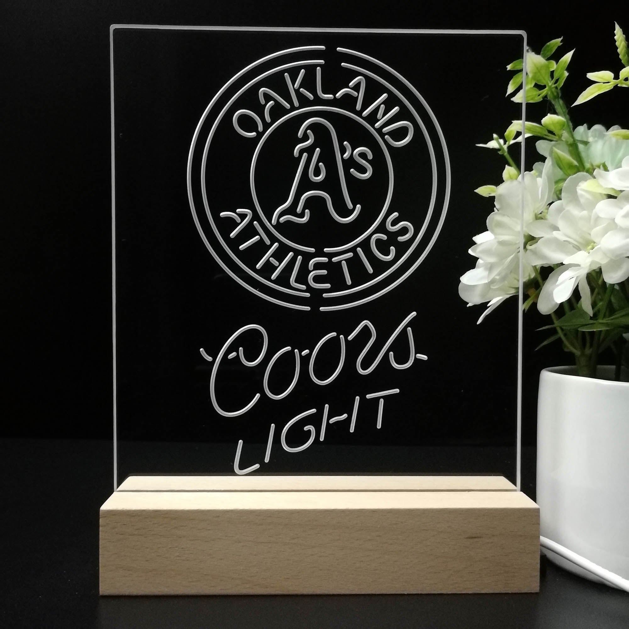 Oakland Athletics Coors Light Neon Sign Pub Bar Lamp